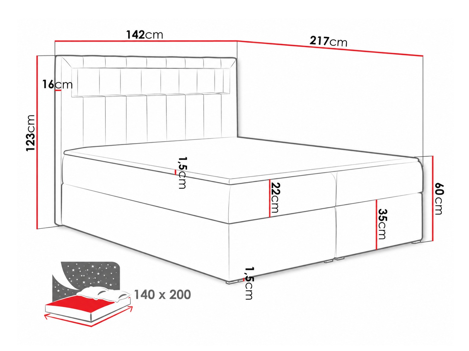 Continental bed Pomum (Soft 011)