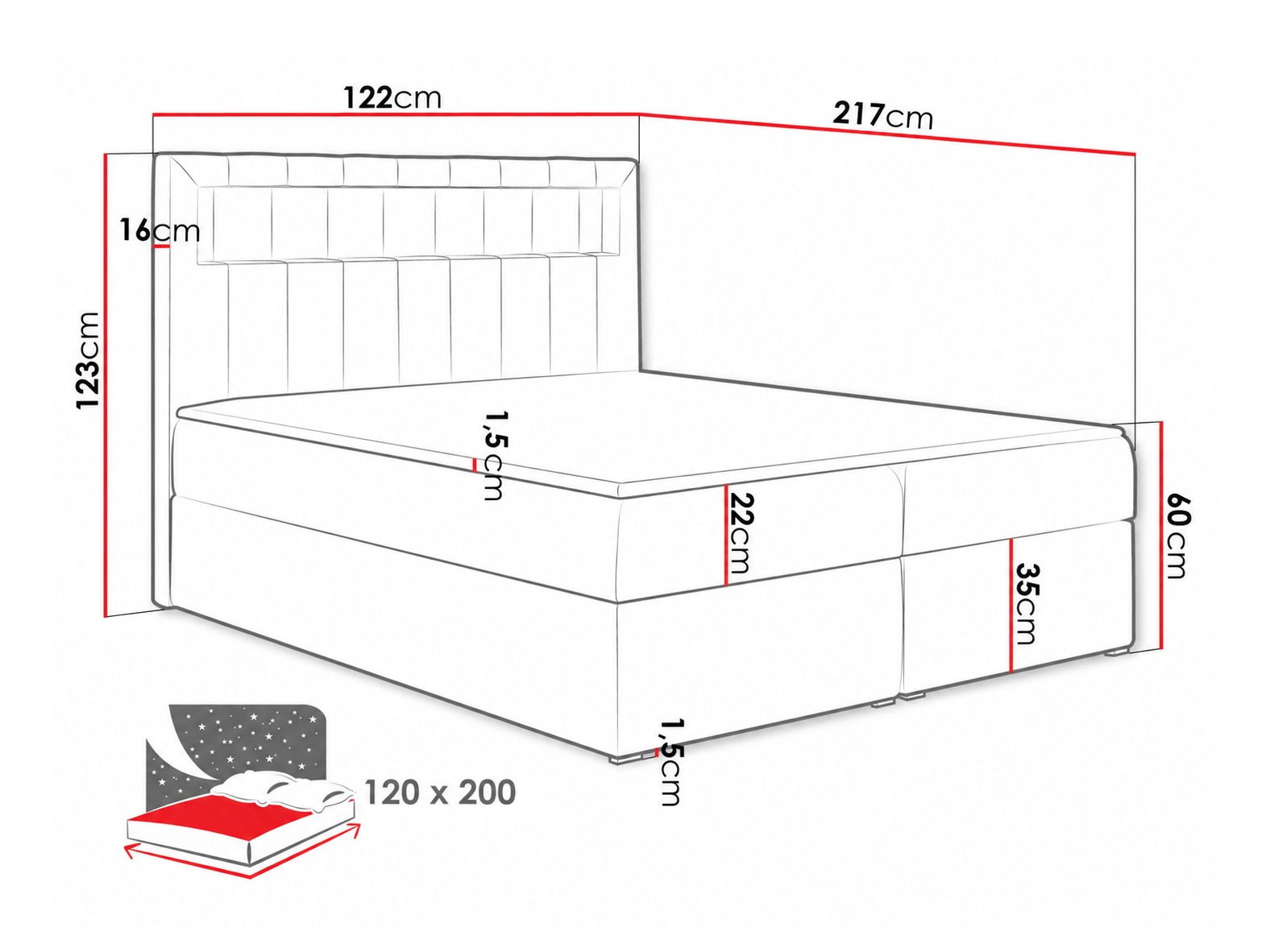 Continental bed Pomum (Soft 017)