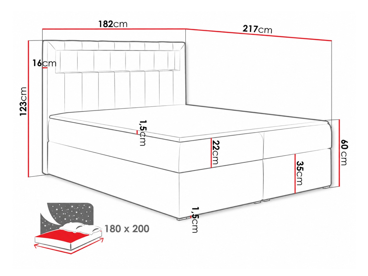 Continental bed Pomum (Soft 017)