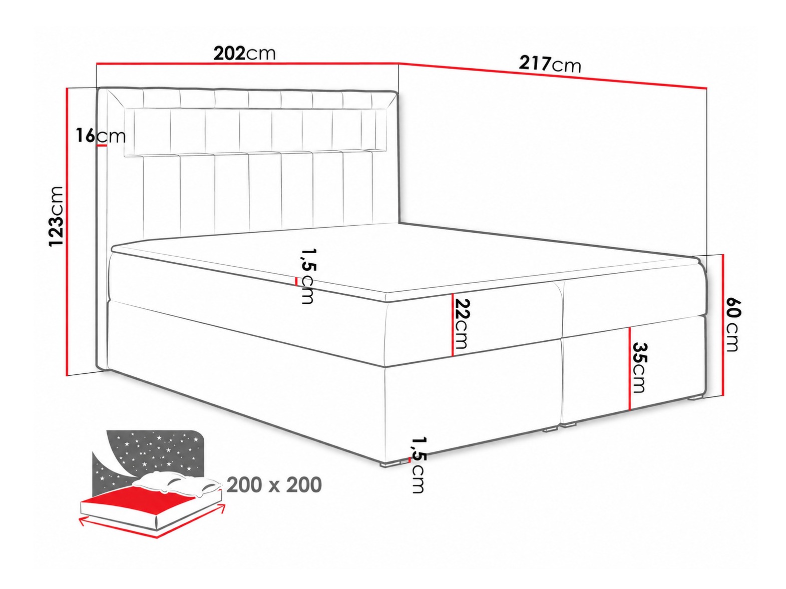 Continental bed Pomum (Soft 017)