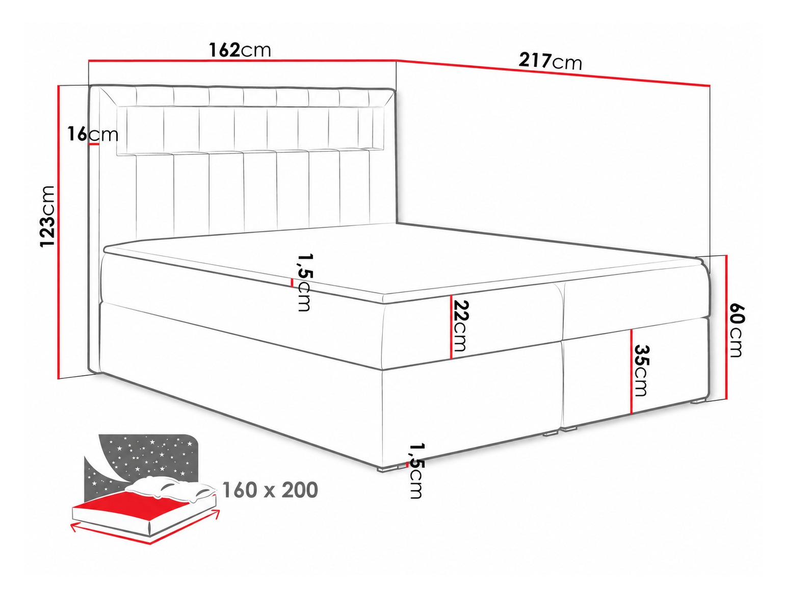 Continental bed Pomum (Soft 029)