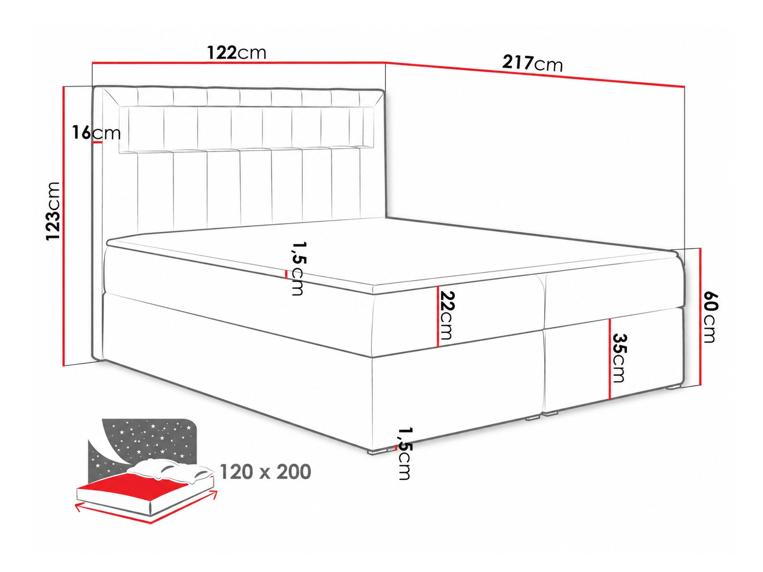 Continental bed Pomum (Soft 033)