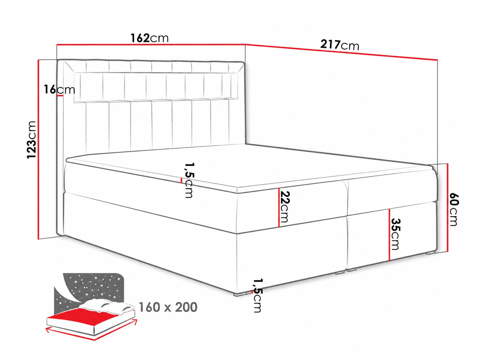Continental bed Pomum (Soft 033)
