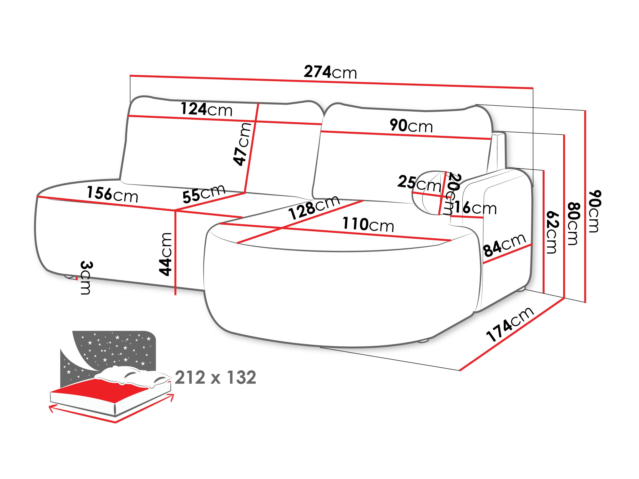 Corner sofa Comfivo 601 (Clara 215.10)