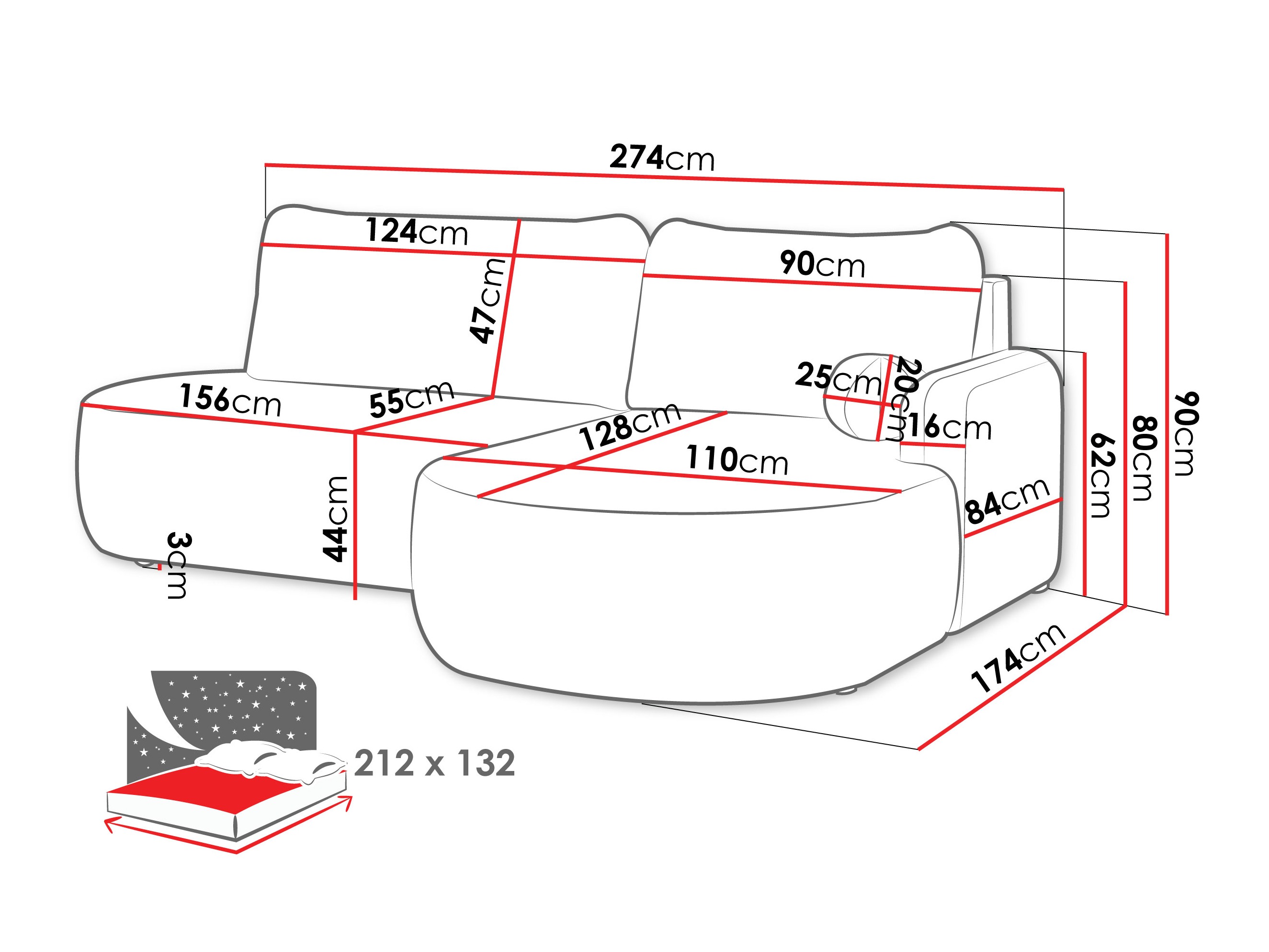 Corner sofa Comfivo Popis I (Poso 110)