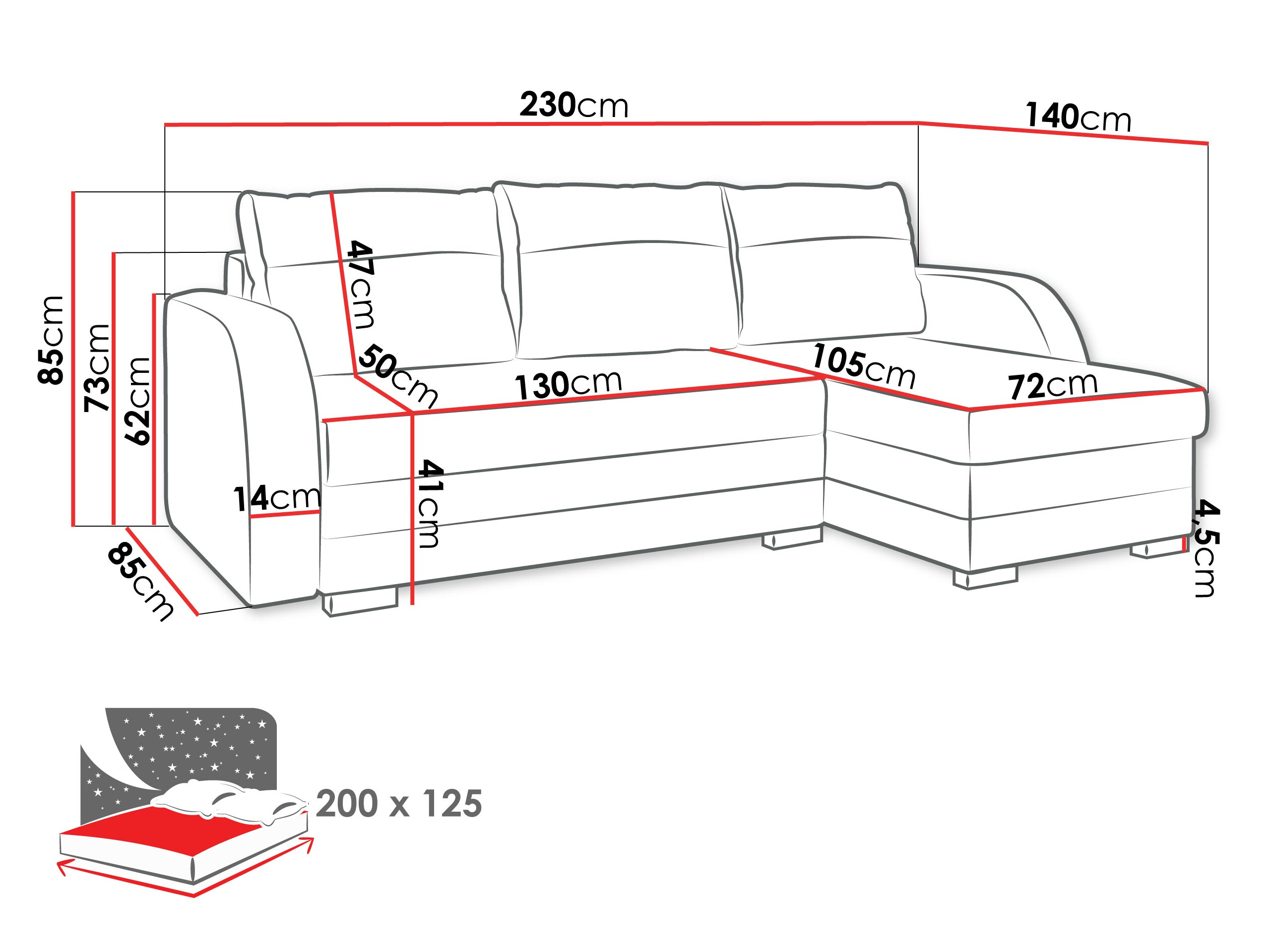 Corner sofa Gratia (Lumo 30 + Lumo 40)