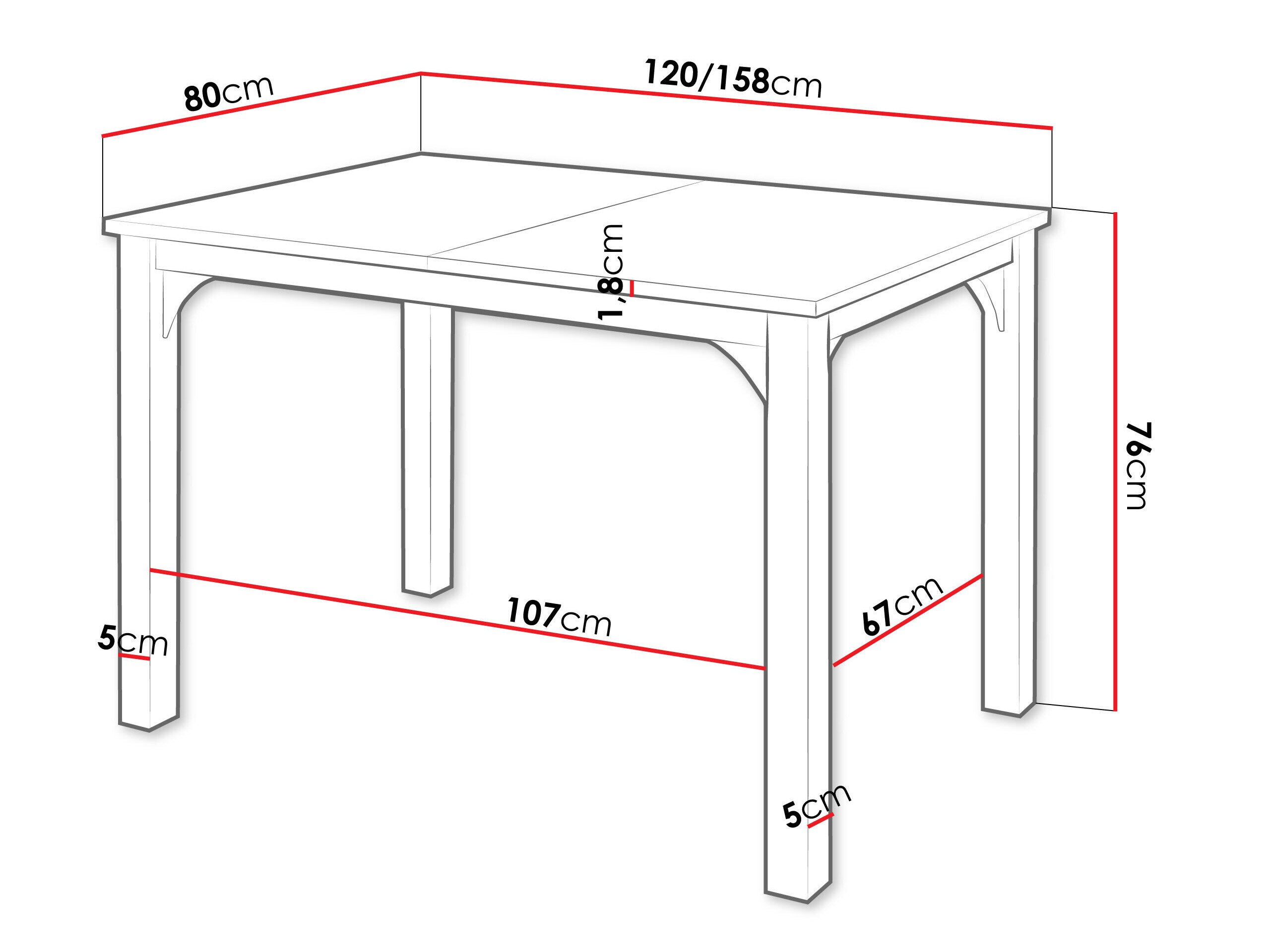 Table Oswego 135 (Black)