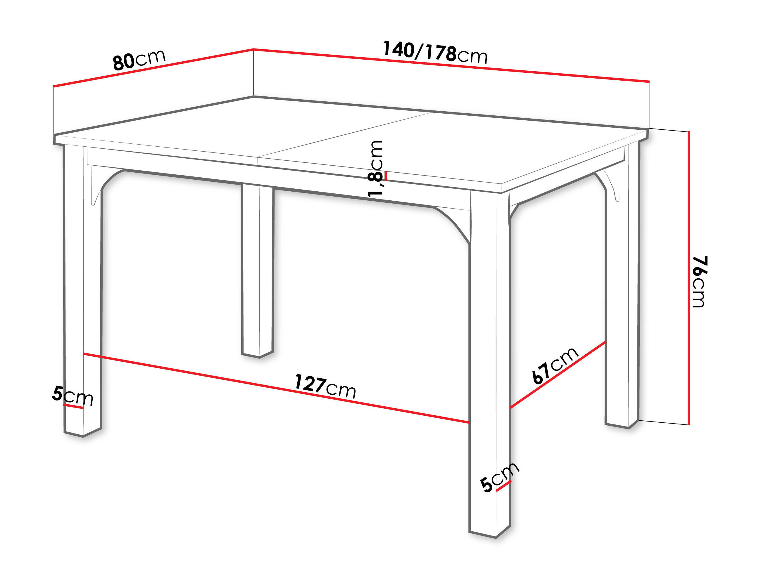 Table Oswego 136 (White marble + Black)