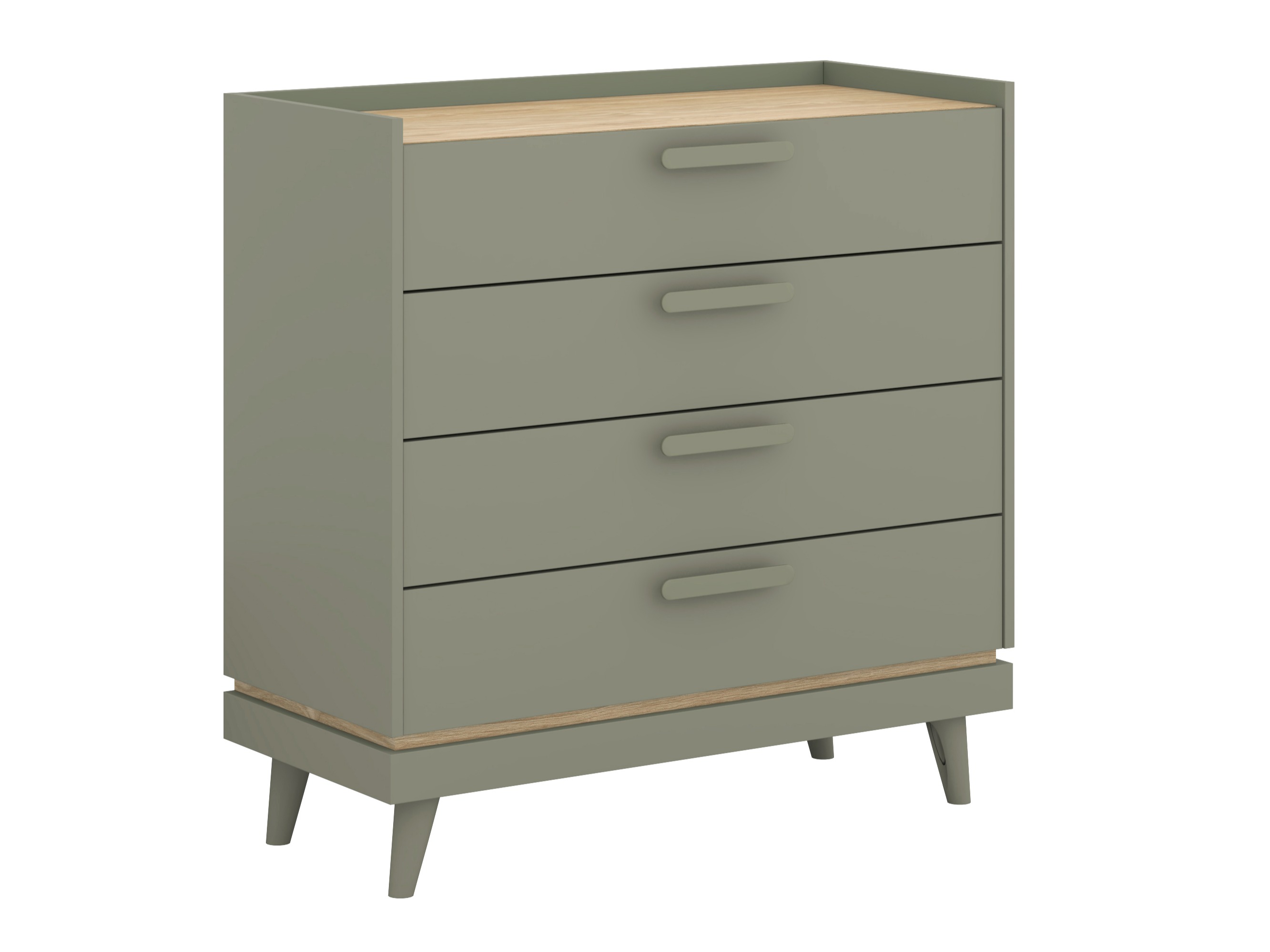 Chest of drawers Fertalu 104 (Green + Oak)