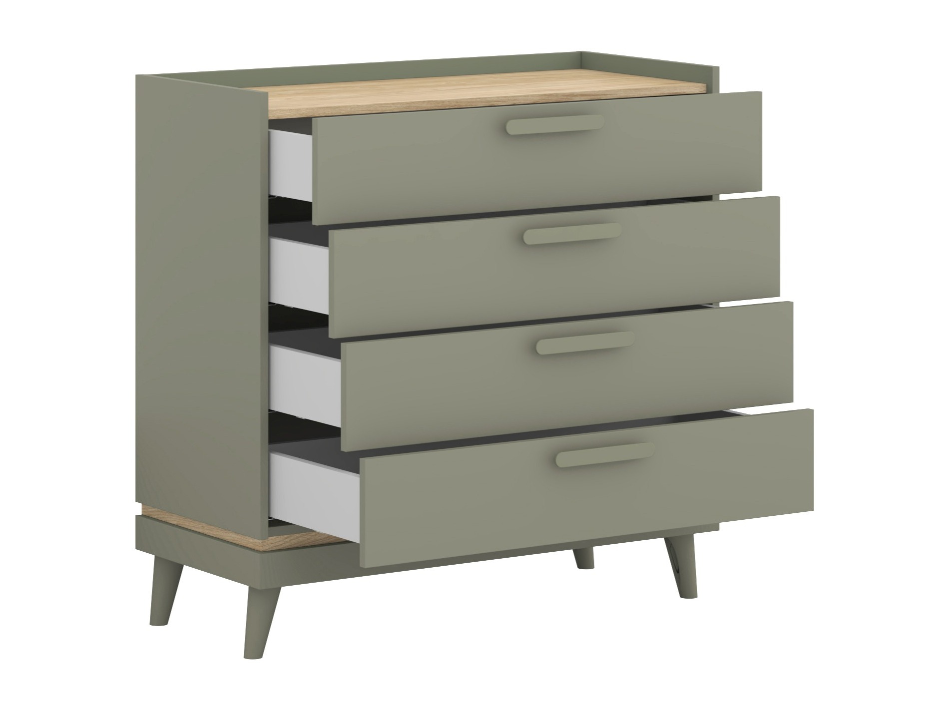 Chest of drawers Fertalu 104 (Green + Oak)