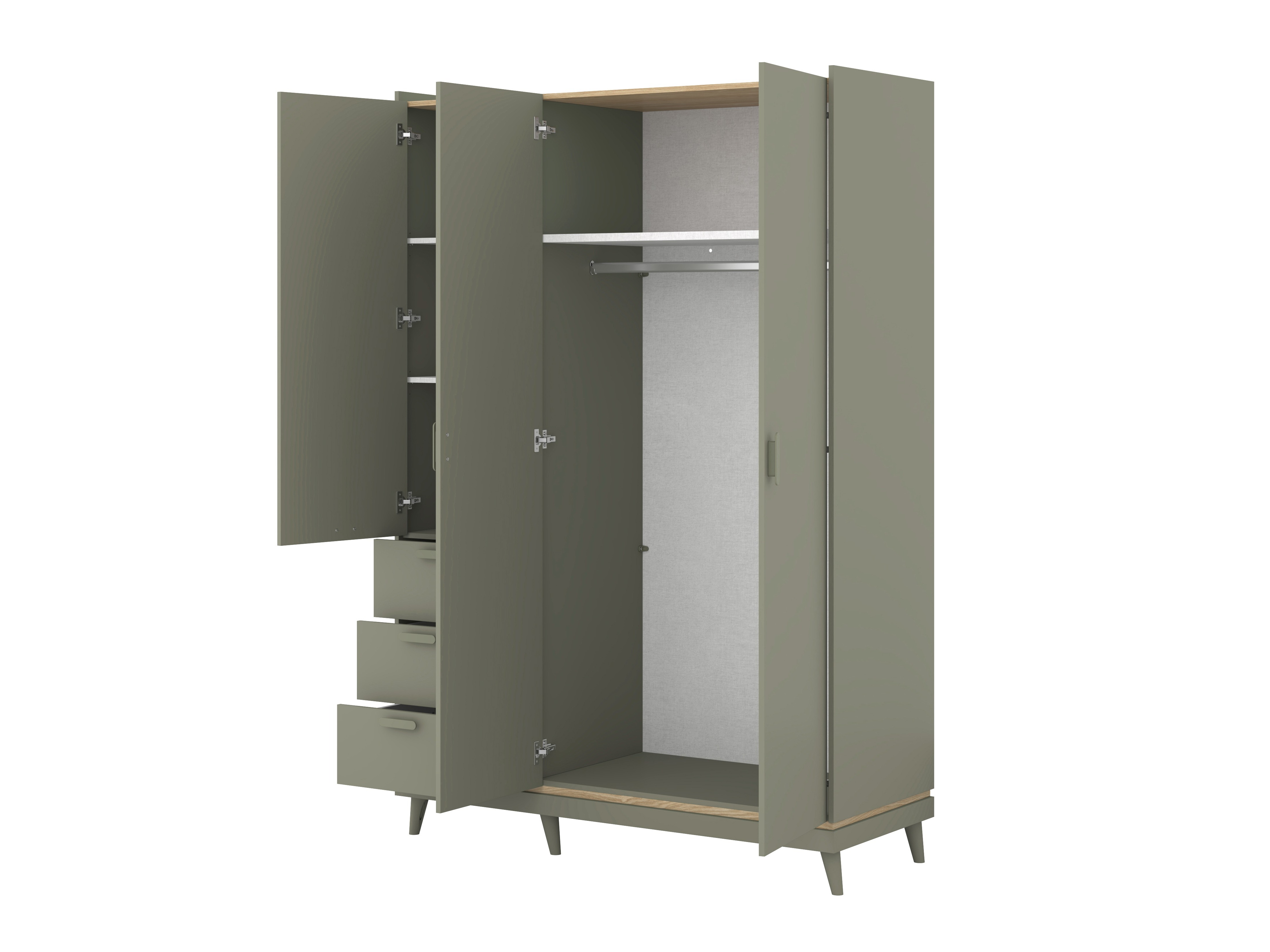 Wardrobe Fertalu 100 (Green + Oak)