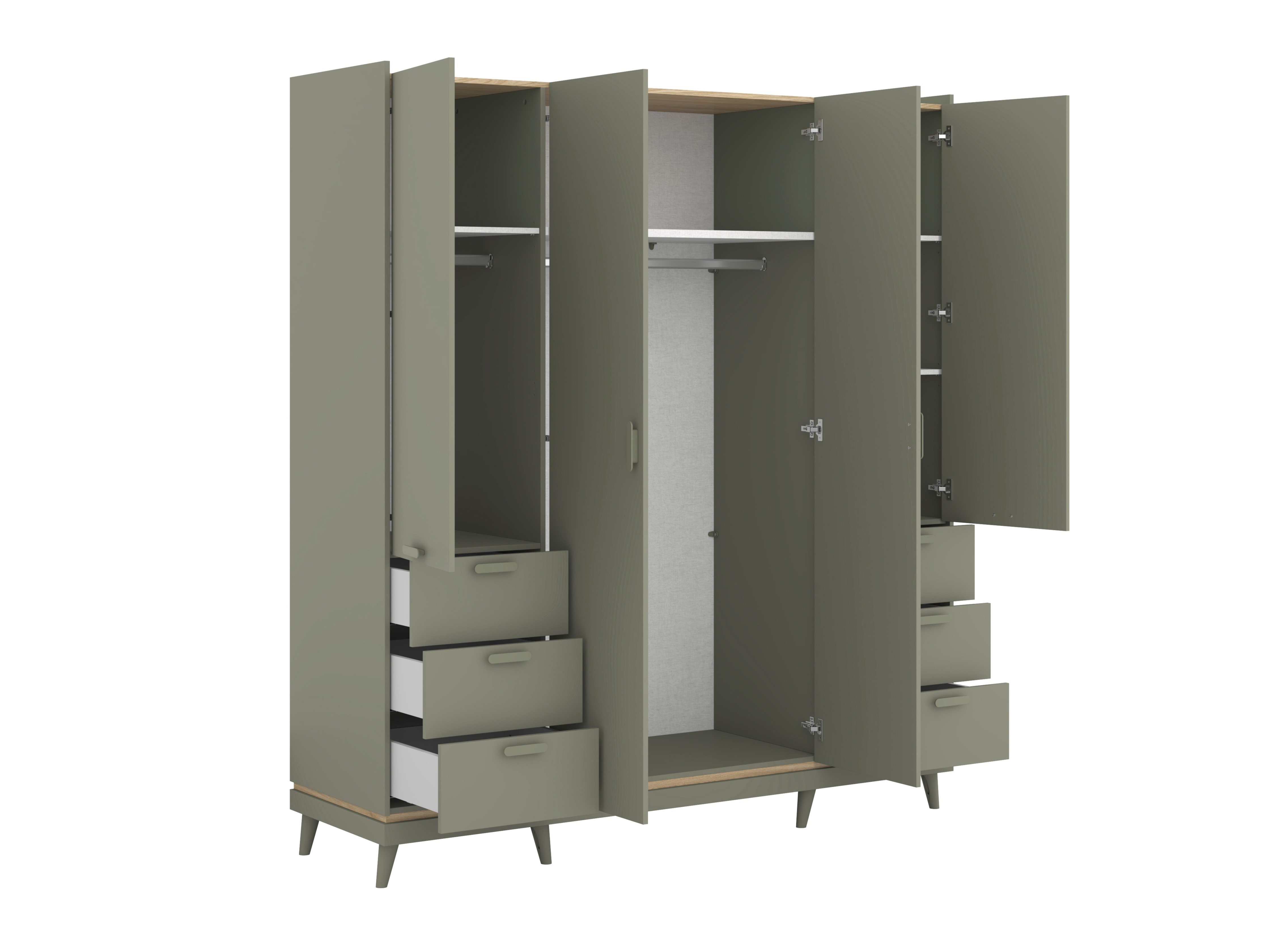Wardrobe Fertalu 101 (Green + Oak)
