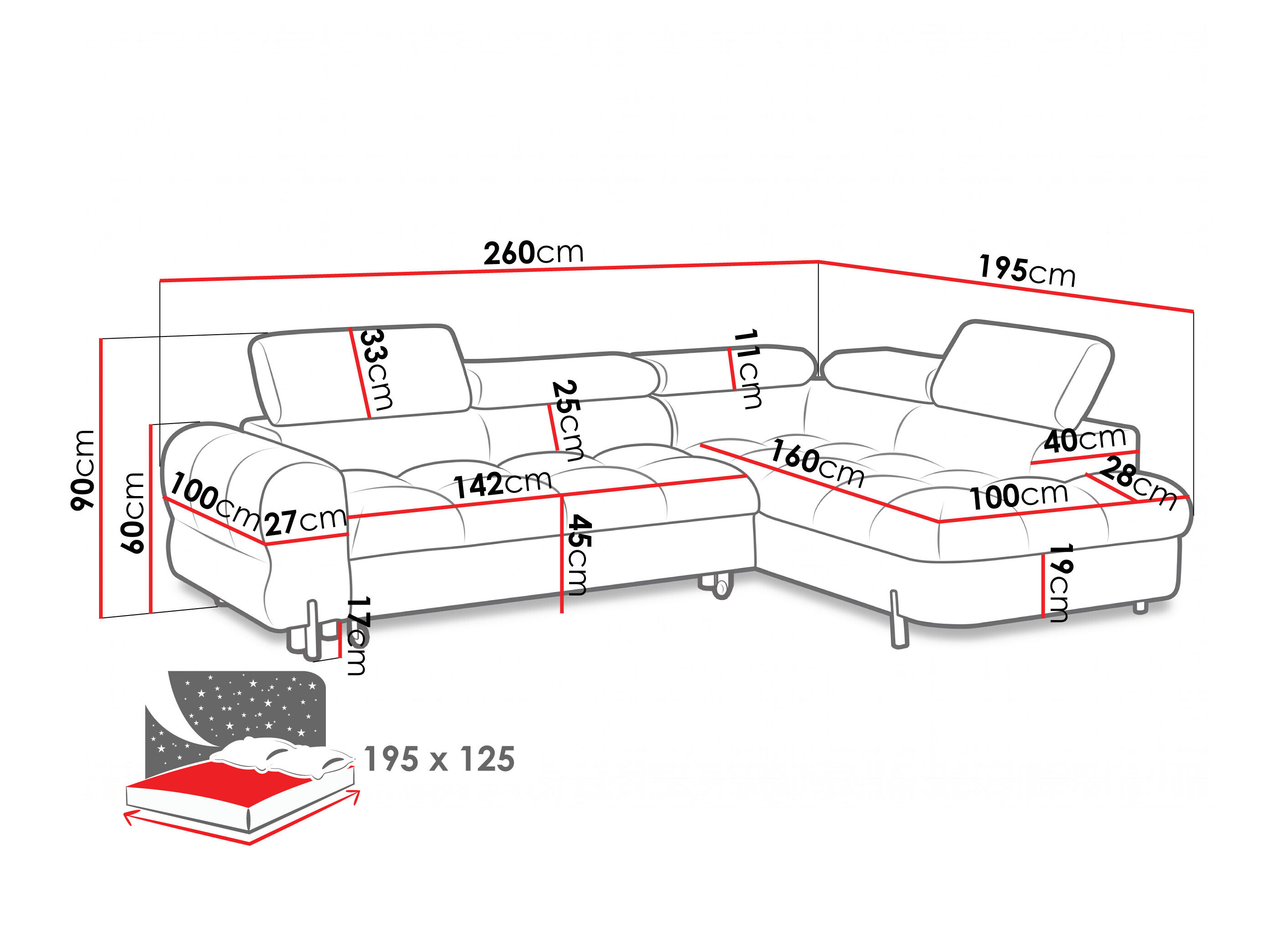 Corner sofa Carson 139 (Element 03)