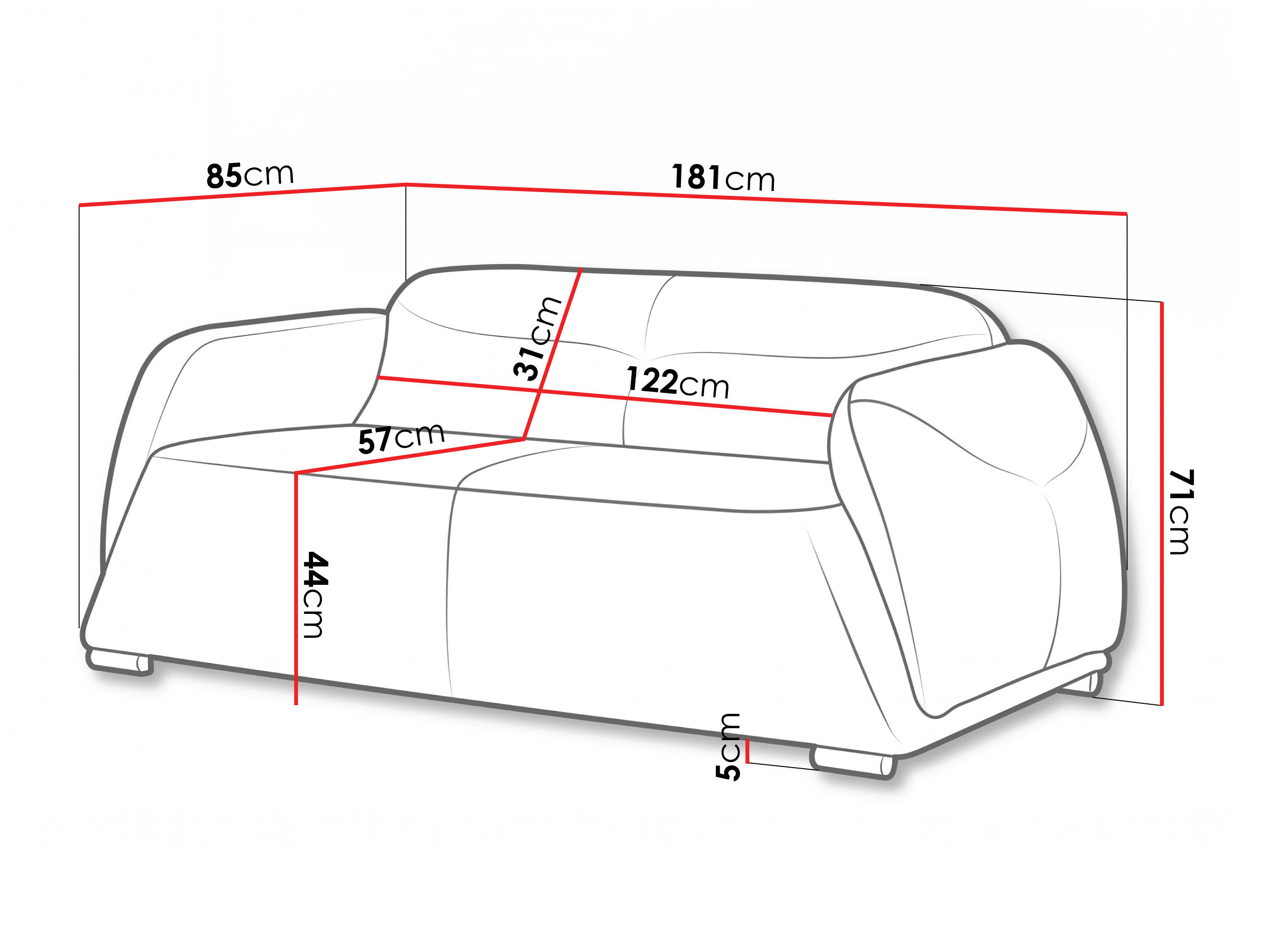 Sofa Carson 142 (Bellini 01)