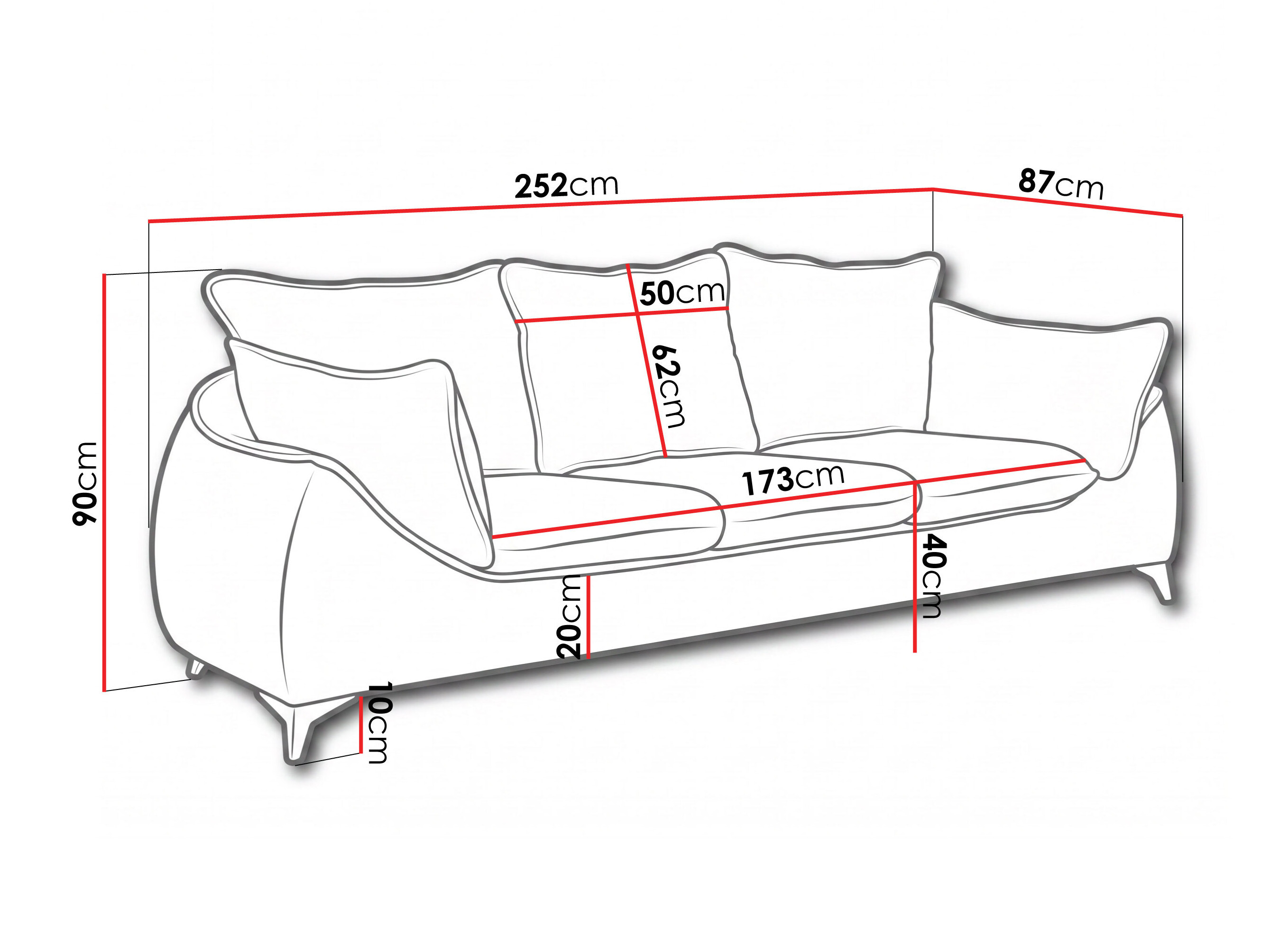 Sofa Carson 145 (Bellini 03)