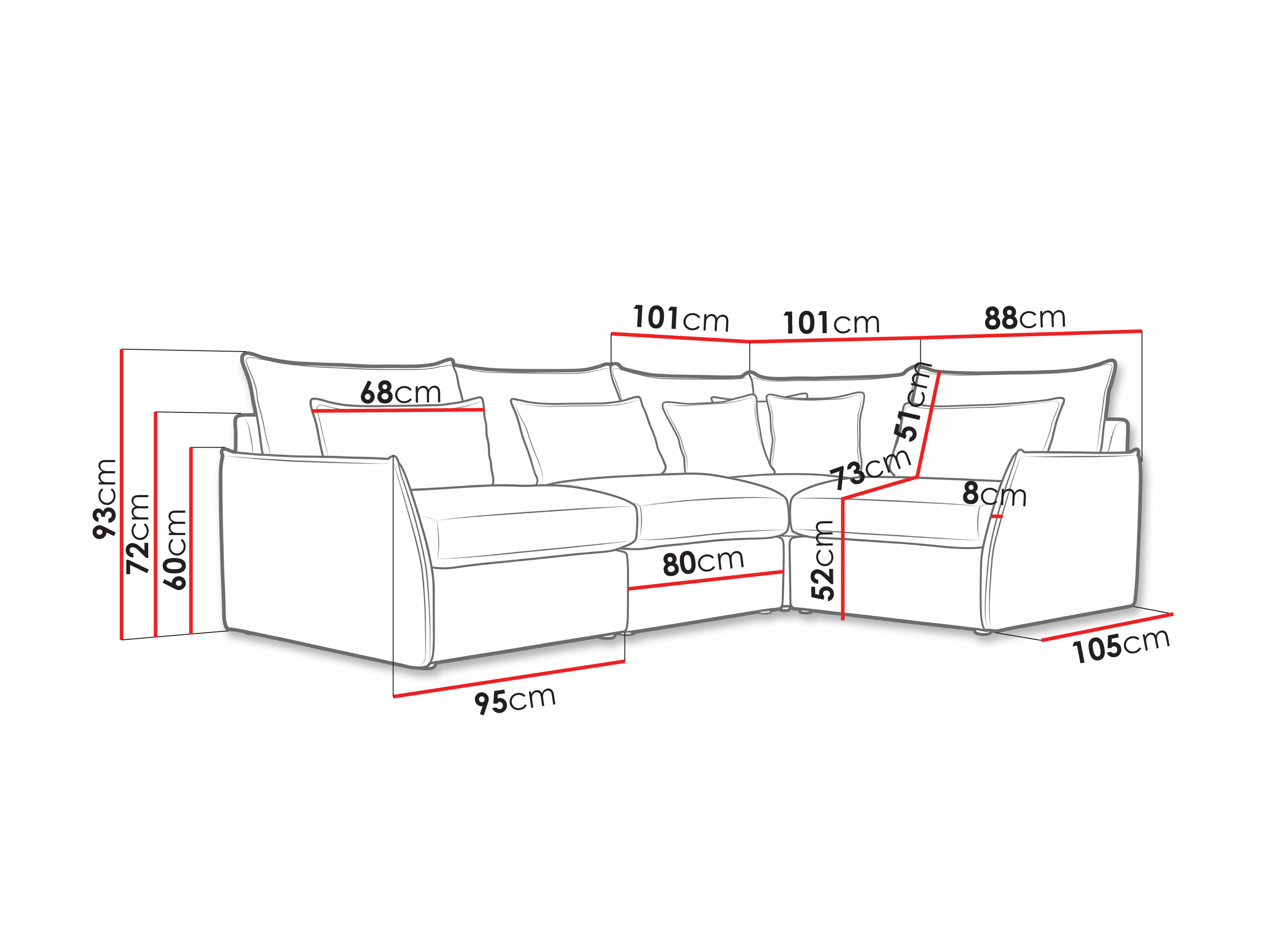 Corner sofa Fersali 100 (Lincoln 03)