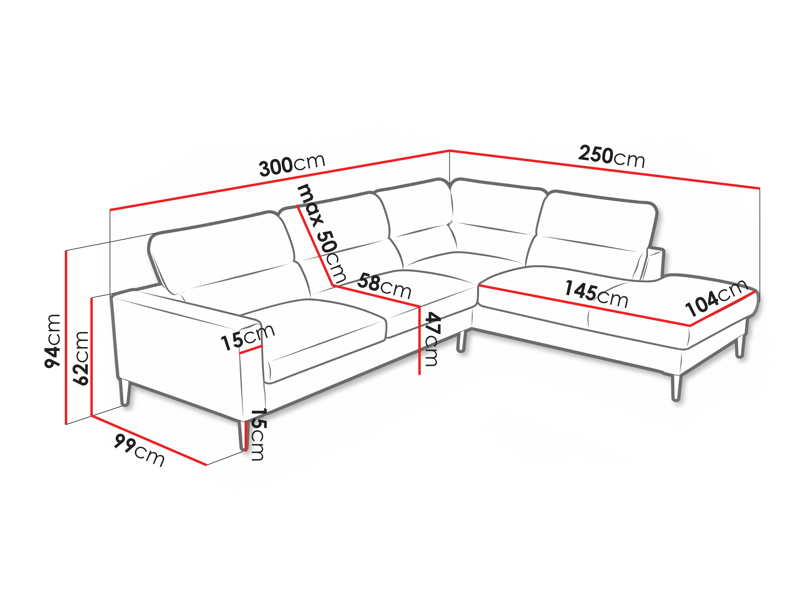 Corner sofa Lufkin 151 (Lincoln 83)