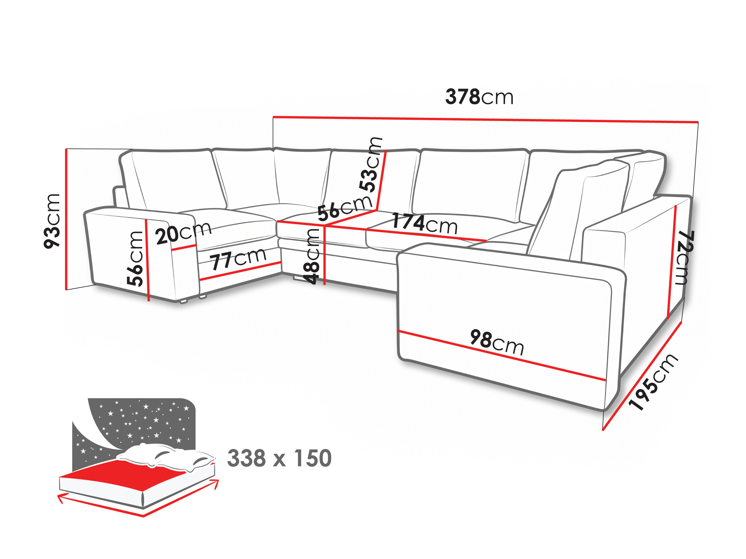 Corner sofa Lufkin 159 (Lincoln 86)