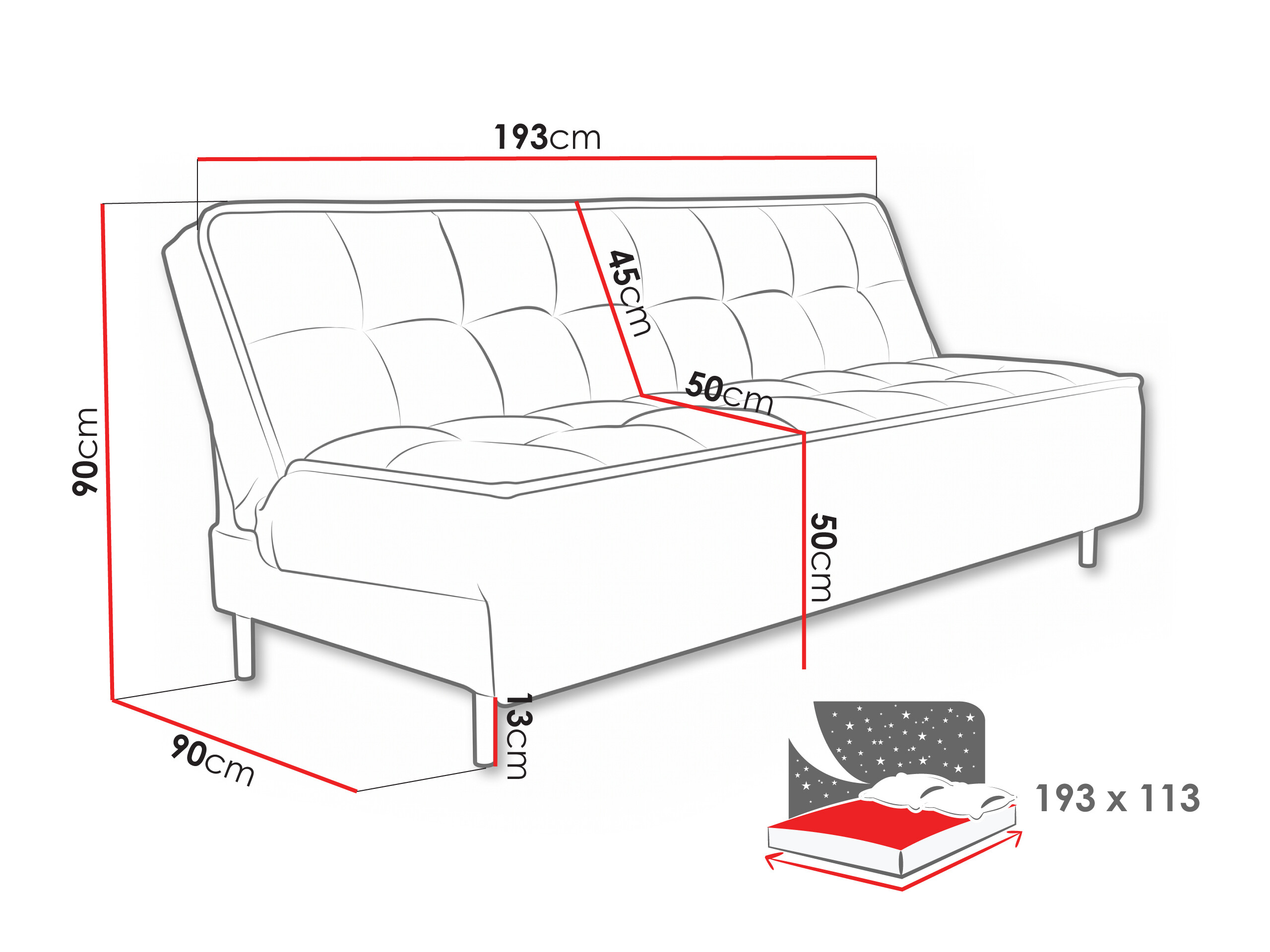 Sofa bed Lufkin 149 (Curio 99)