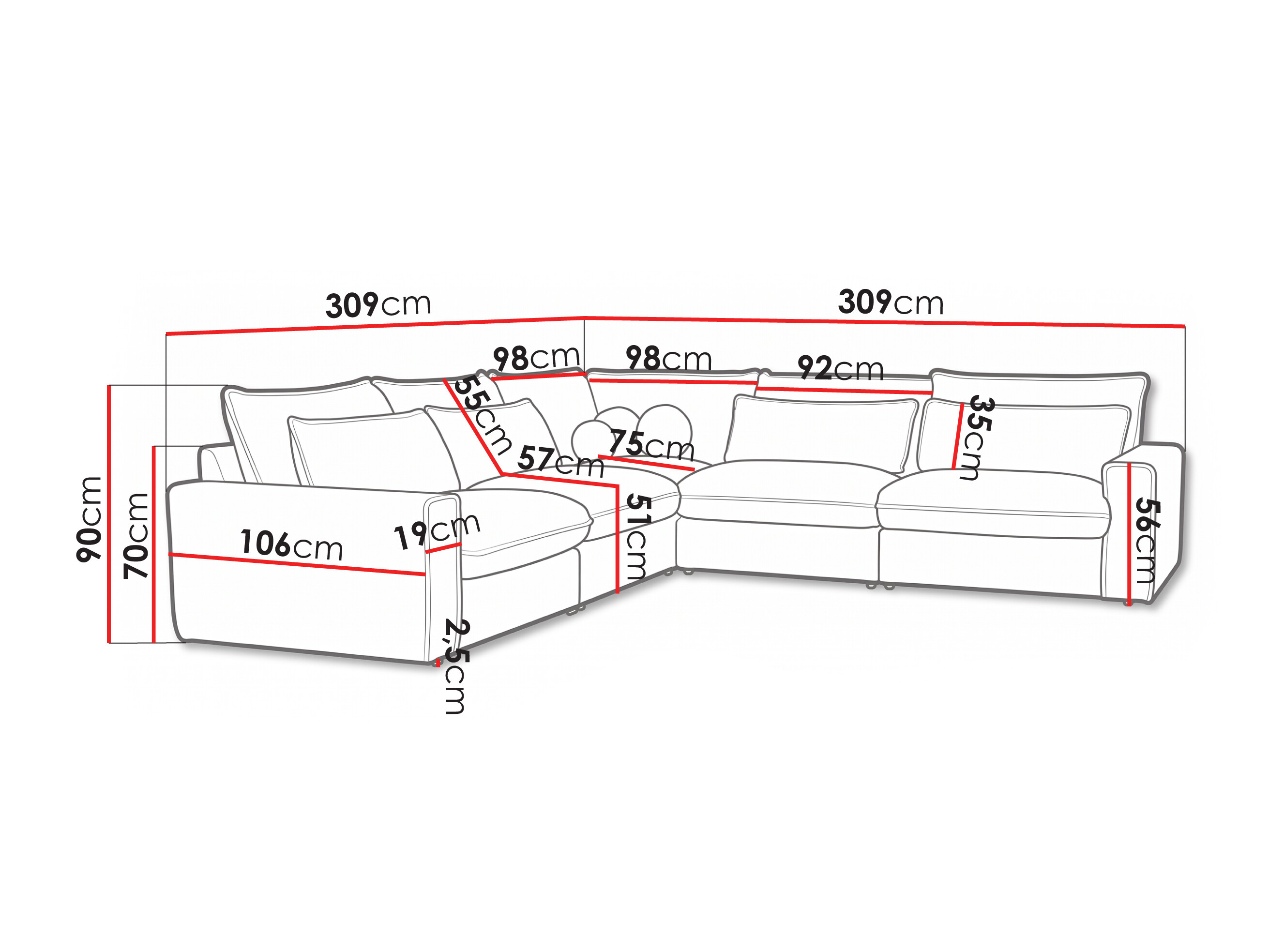 Corner sofa Lufkin 162 (Lincoln 86)