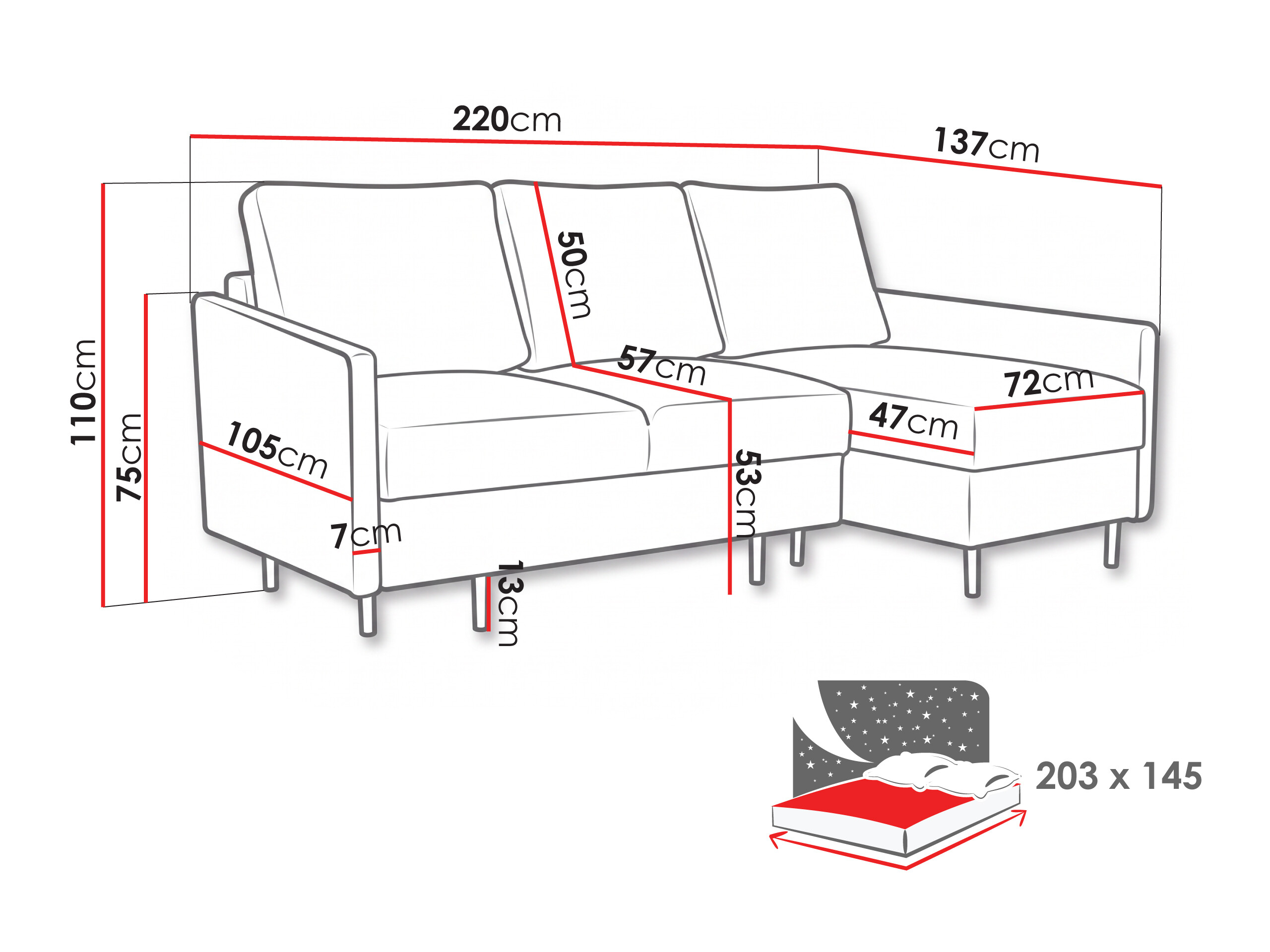 Corner sofa Lufkin 164 (Poso 26)