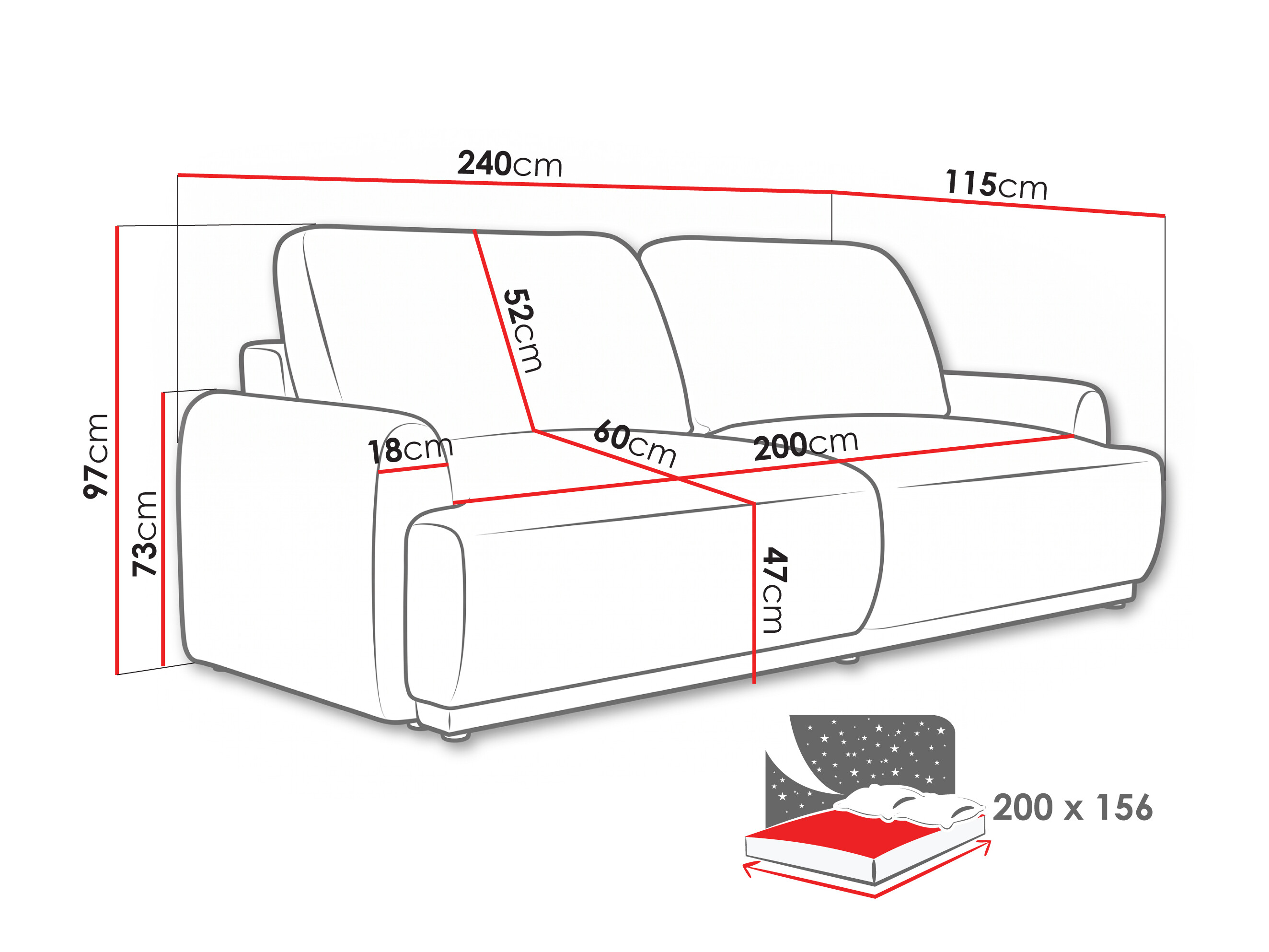 Sofa bed Lufkin 113 (Bello 05)