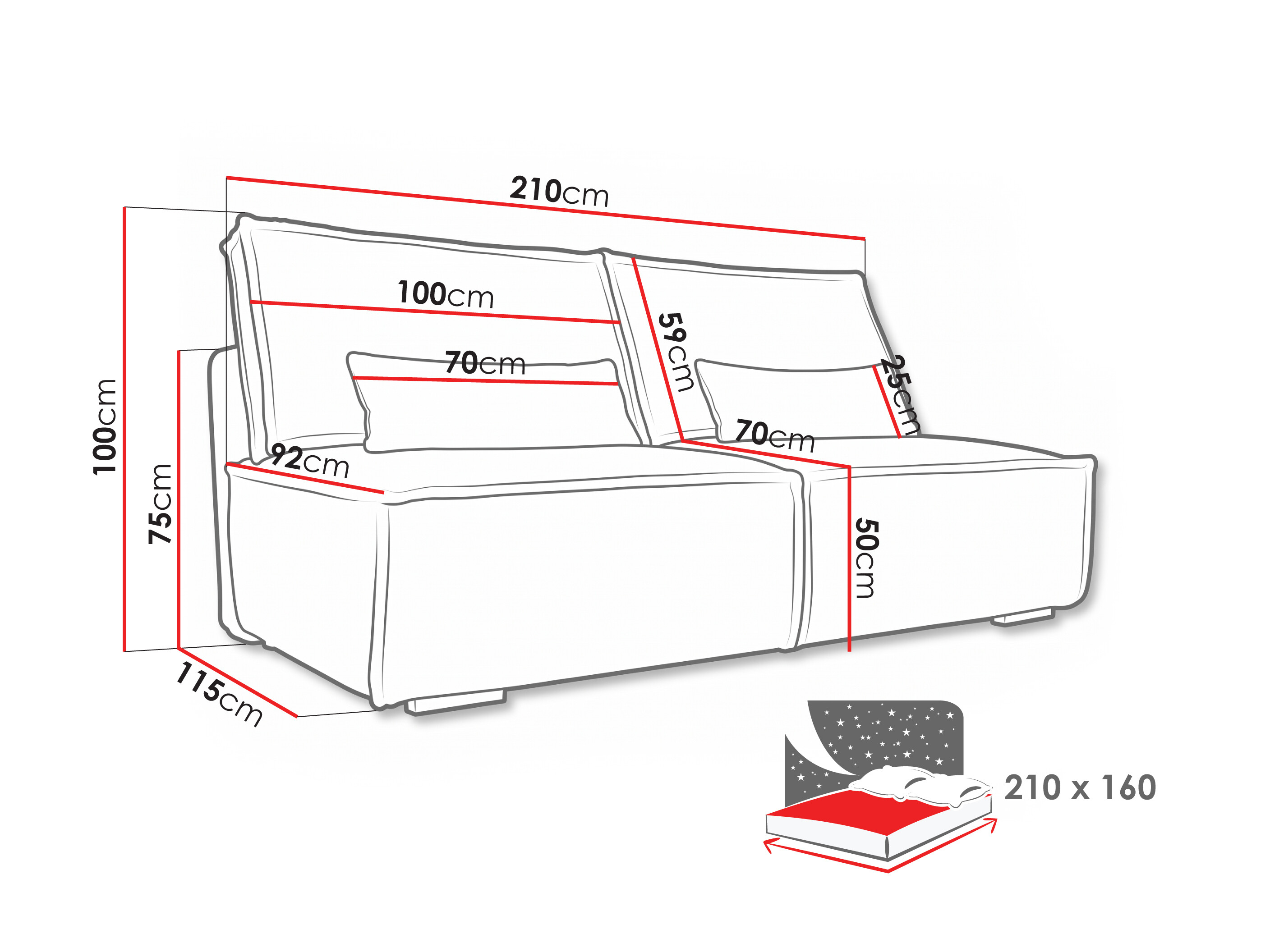 Sofa bed Lufkin 147 (Tilia 86)