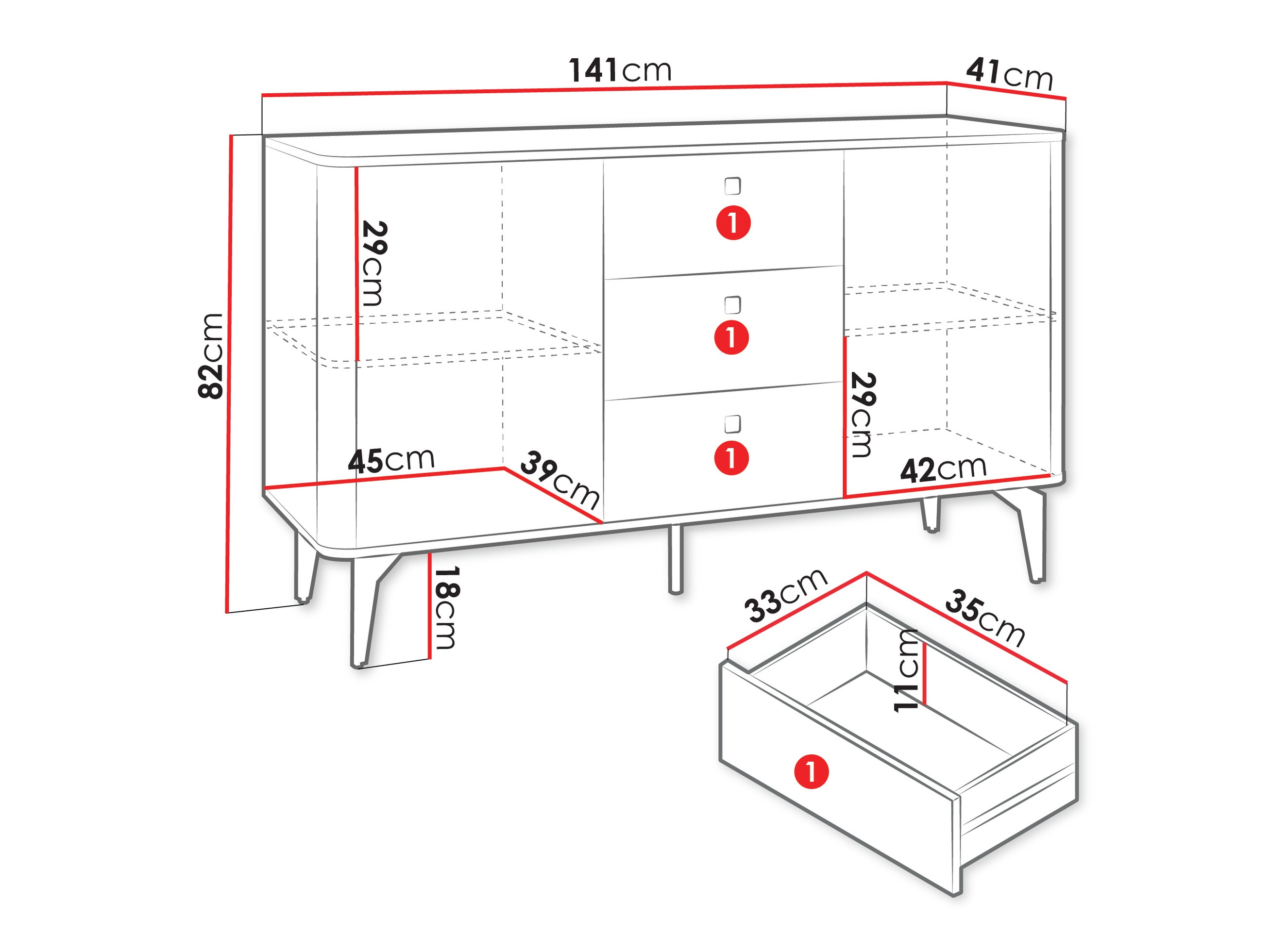 Chest of drawers Telivo 103