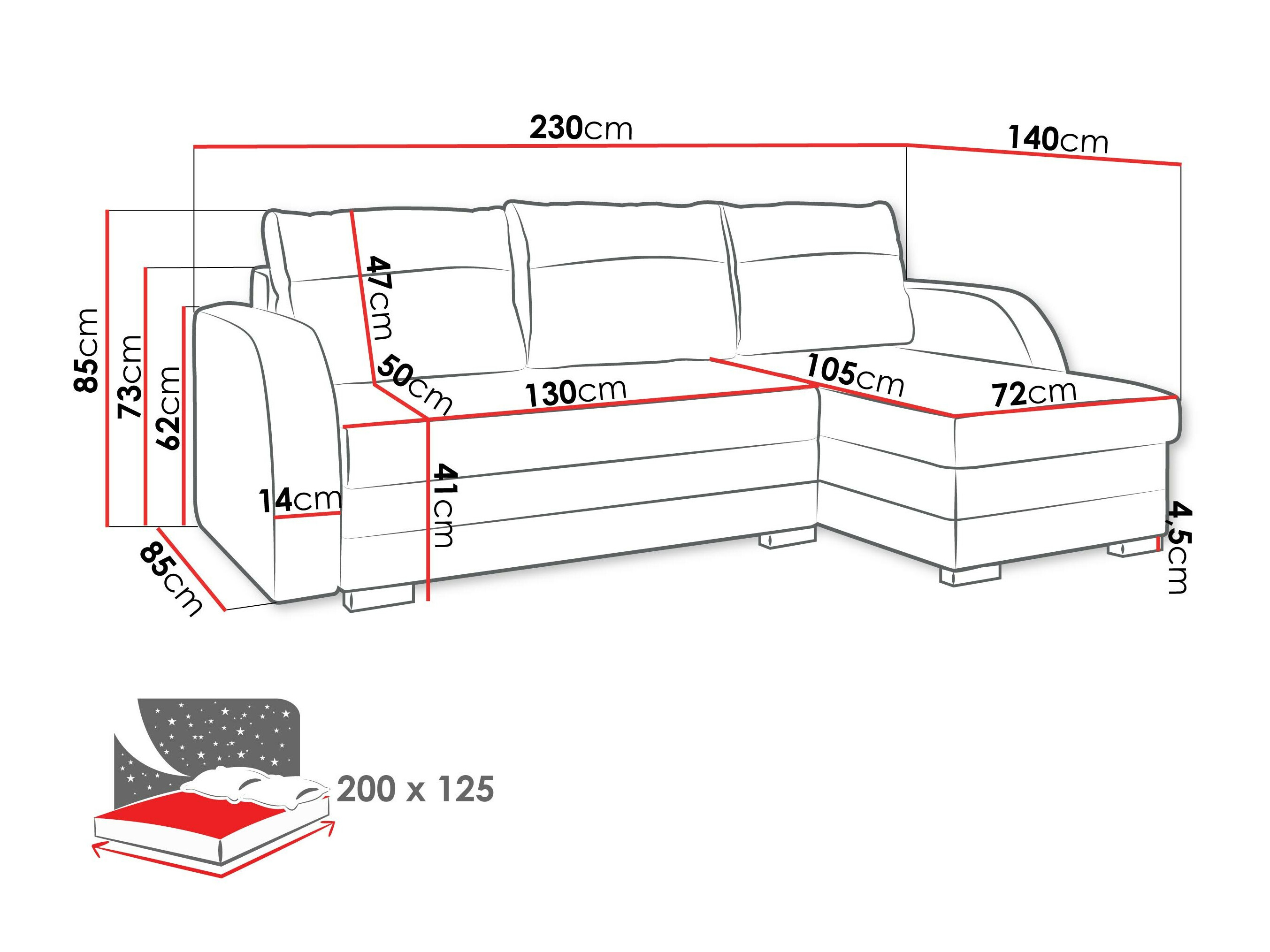 Corner sofa Gratia (Soft 011 + Lawa 05)