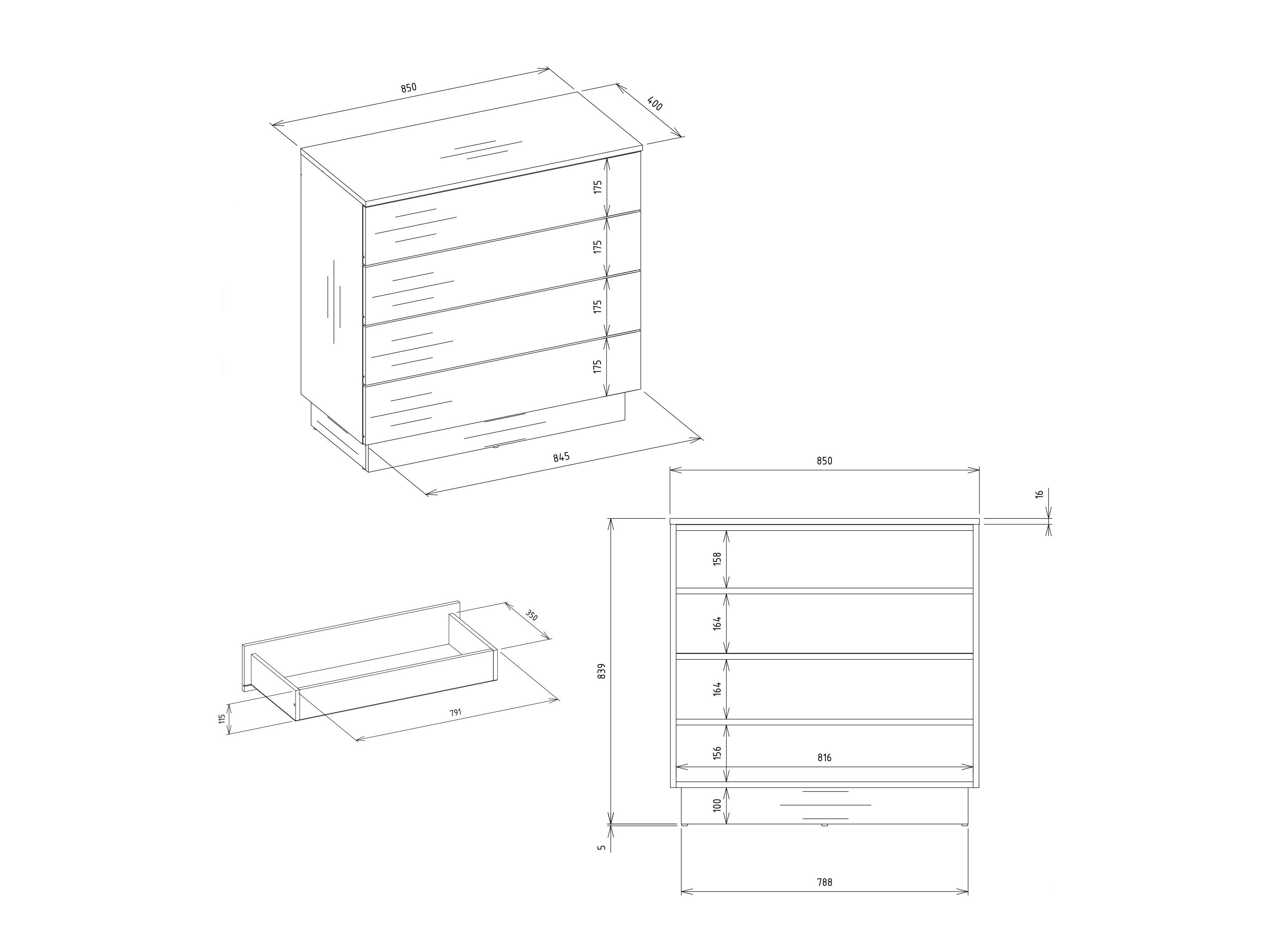 Chest of drawers Mandeville 406 (Cashmere)