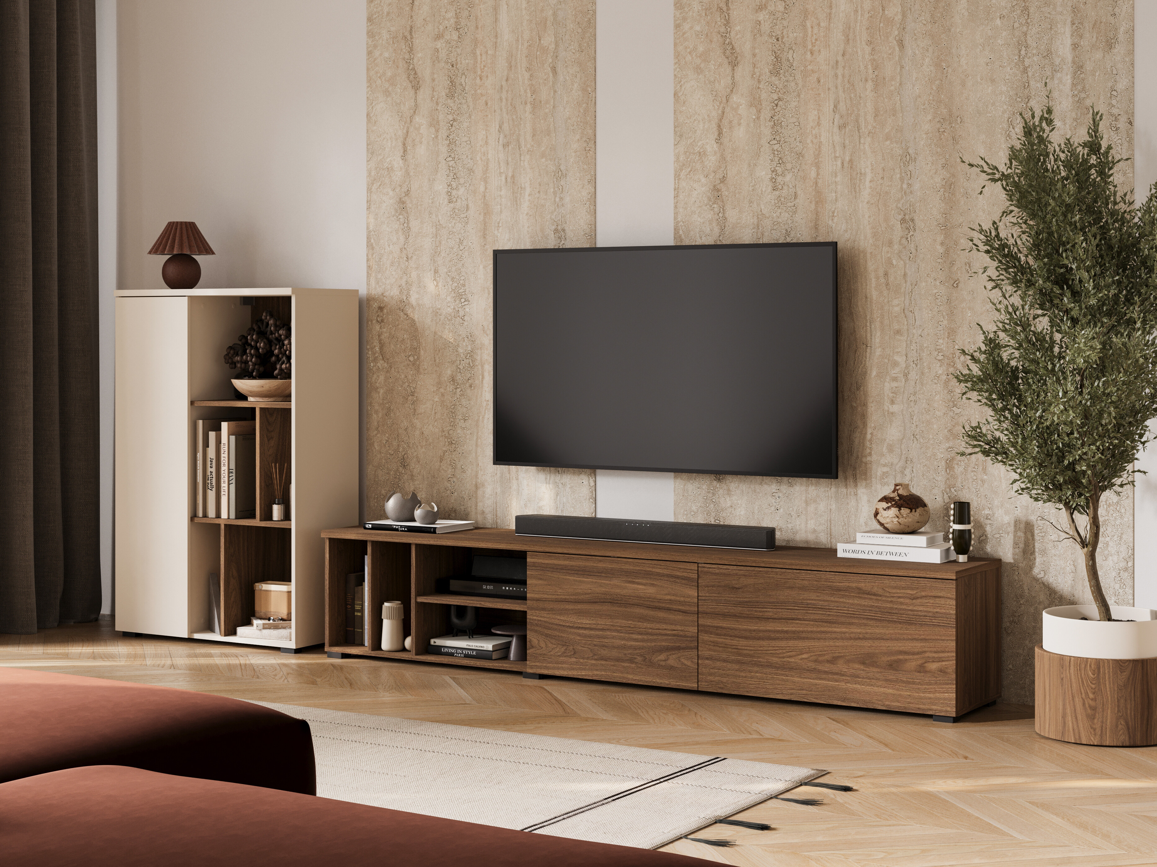 Living room set Austin 399 (Walnut + Cashmere)