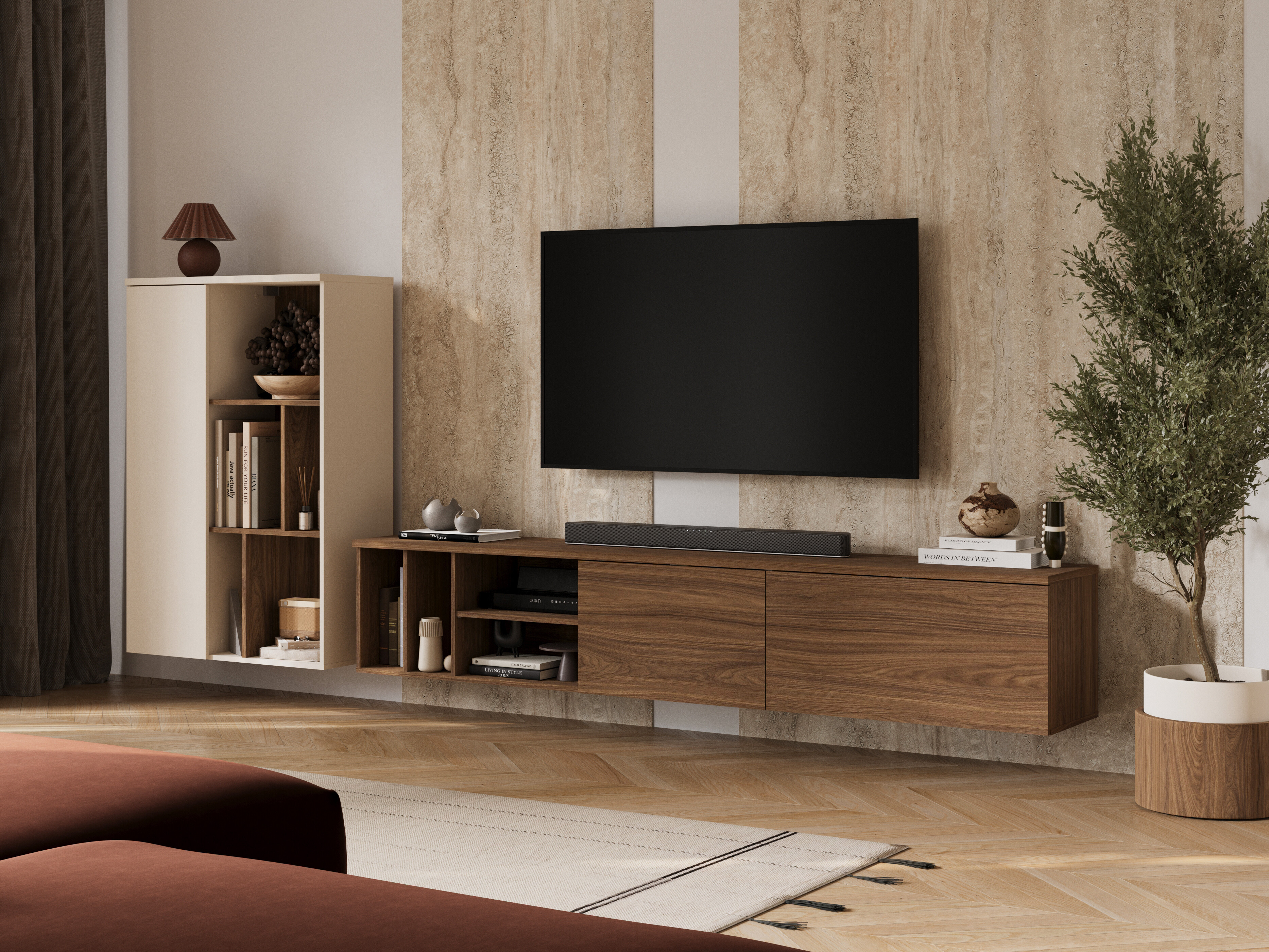 Living room set Austin 399 (Walnut + Cashmere)