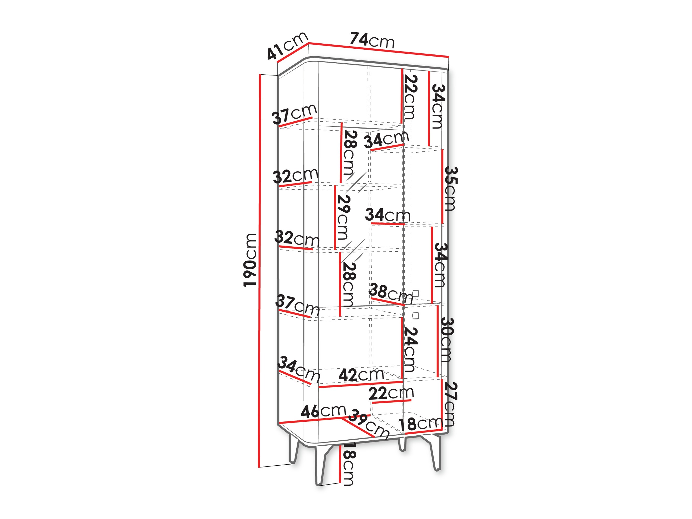 Bookcase Telivo 101