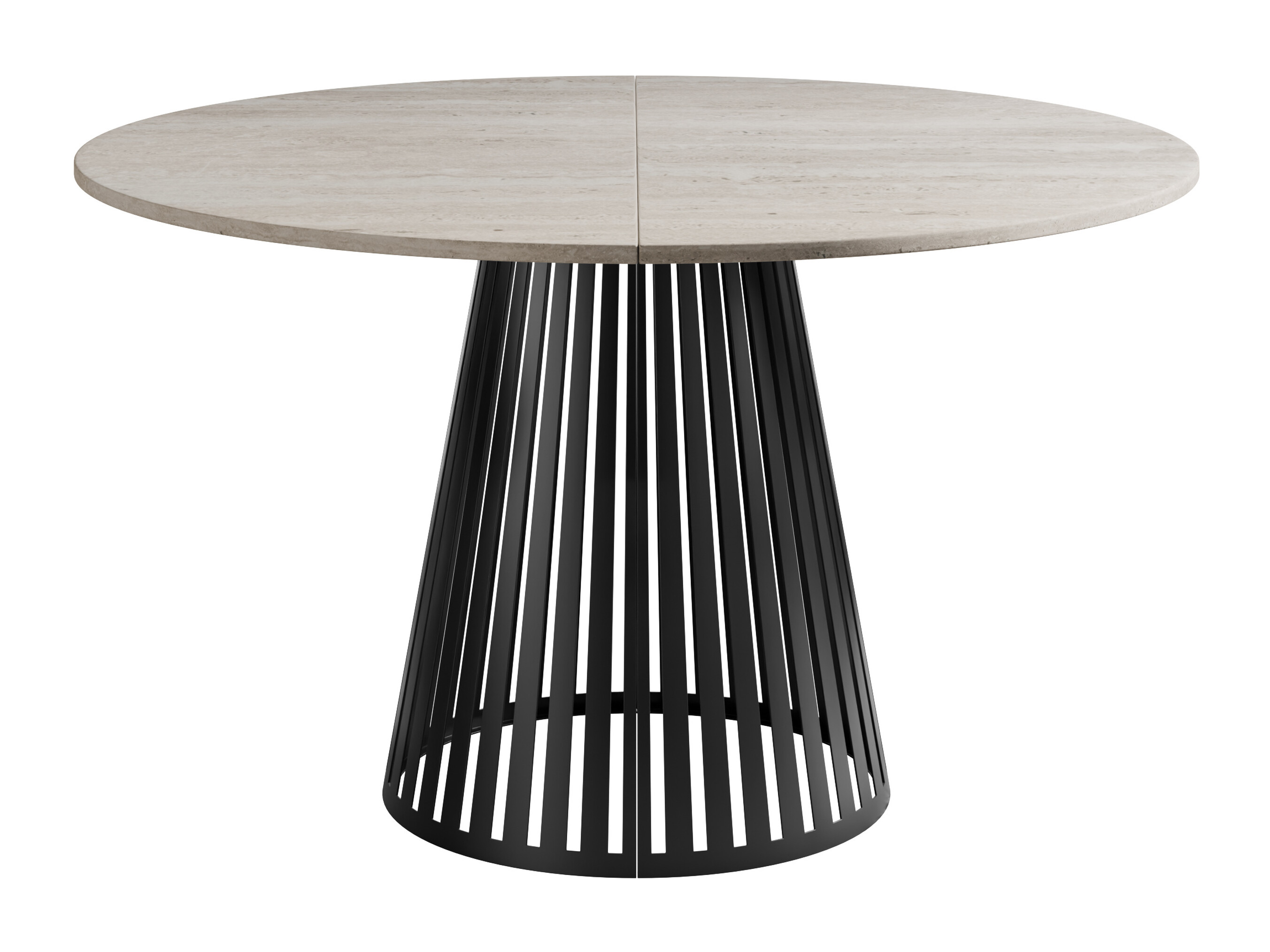 Table Prudentia II (Light travertine + Black)