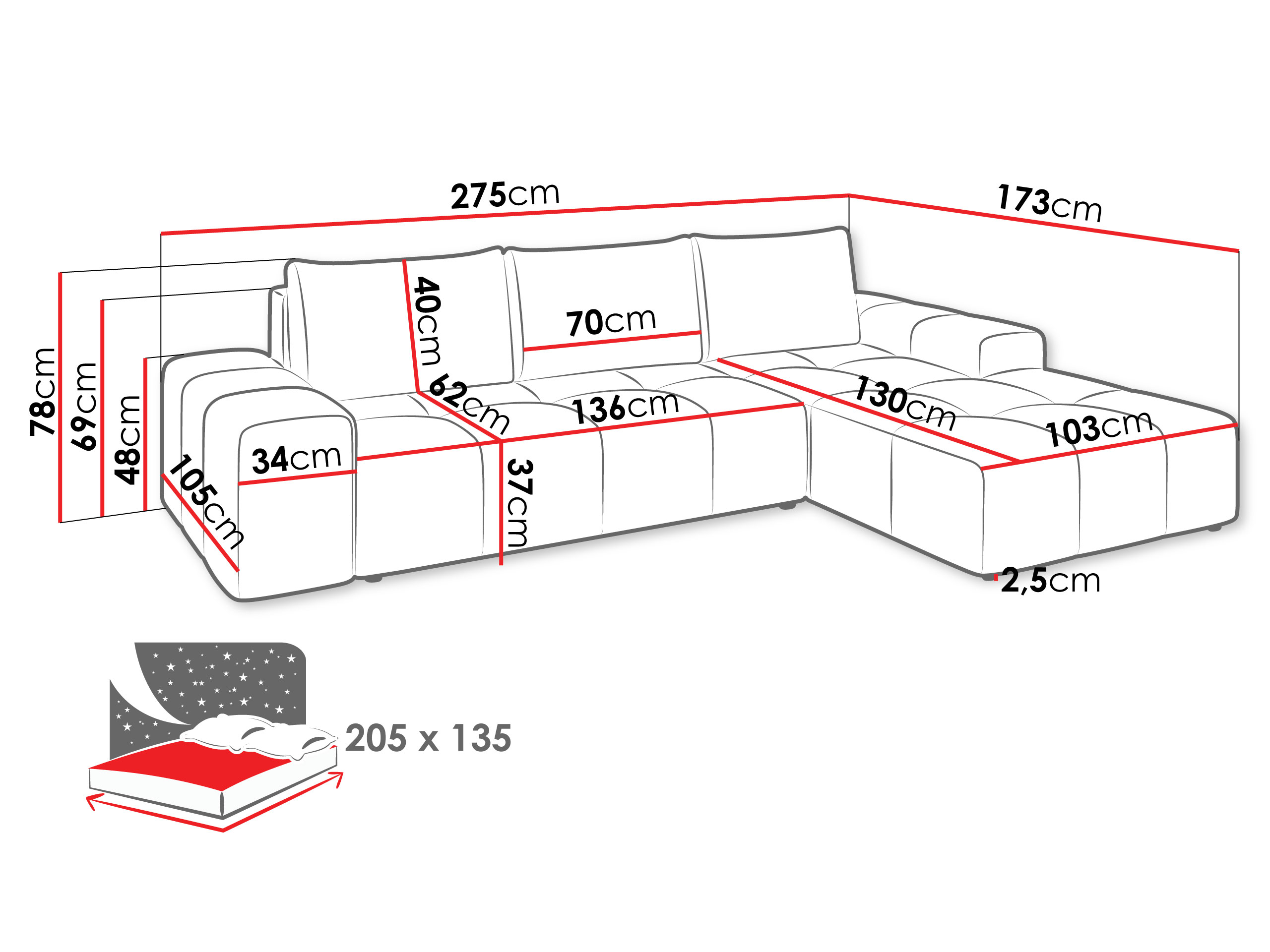 Corner sofa Comfivo Origor I (Margo 227.11)