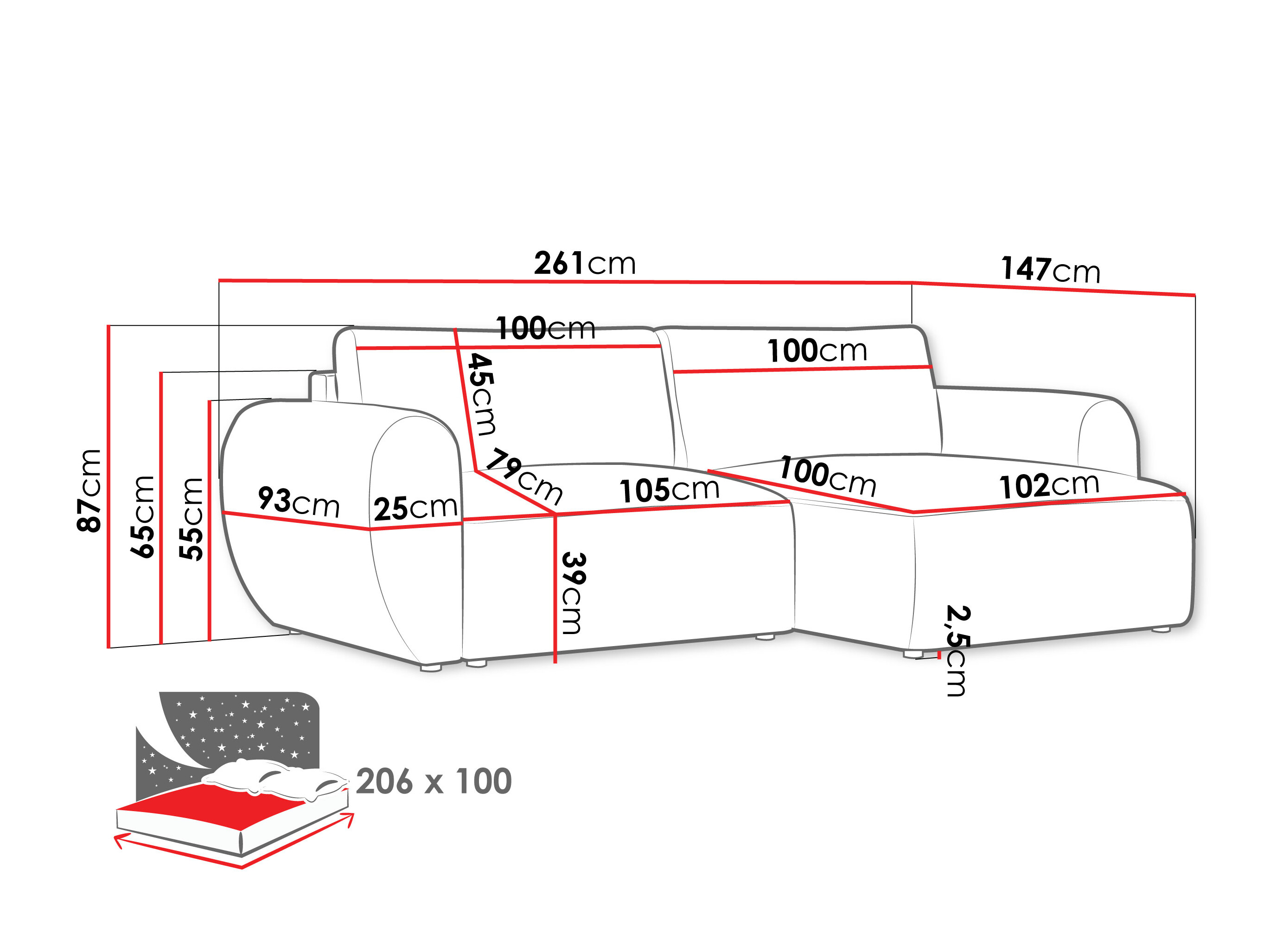 Corner sofa Portage 116 (Rambo 02)