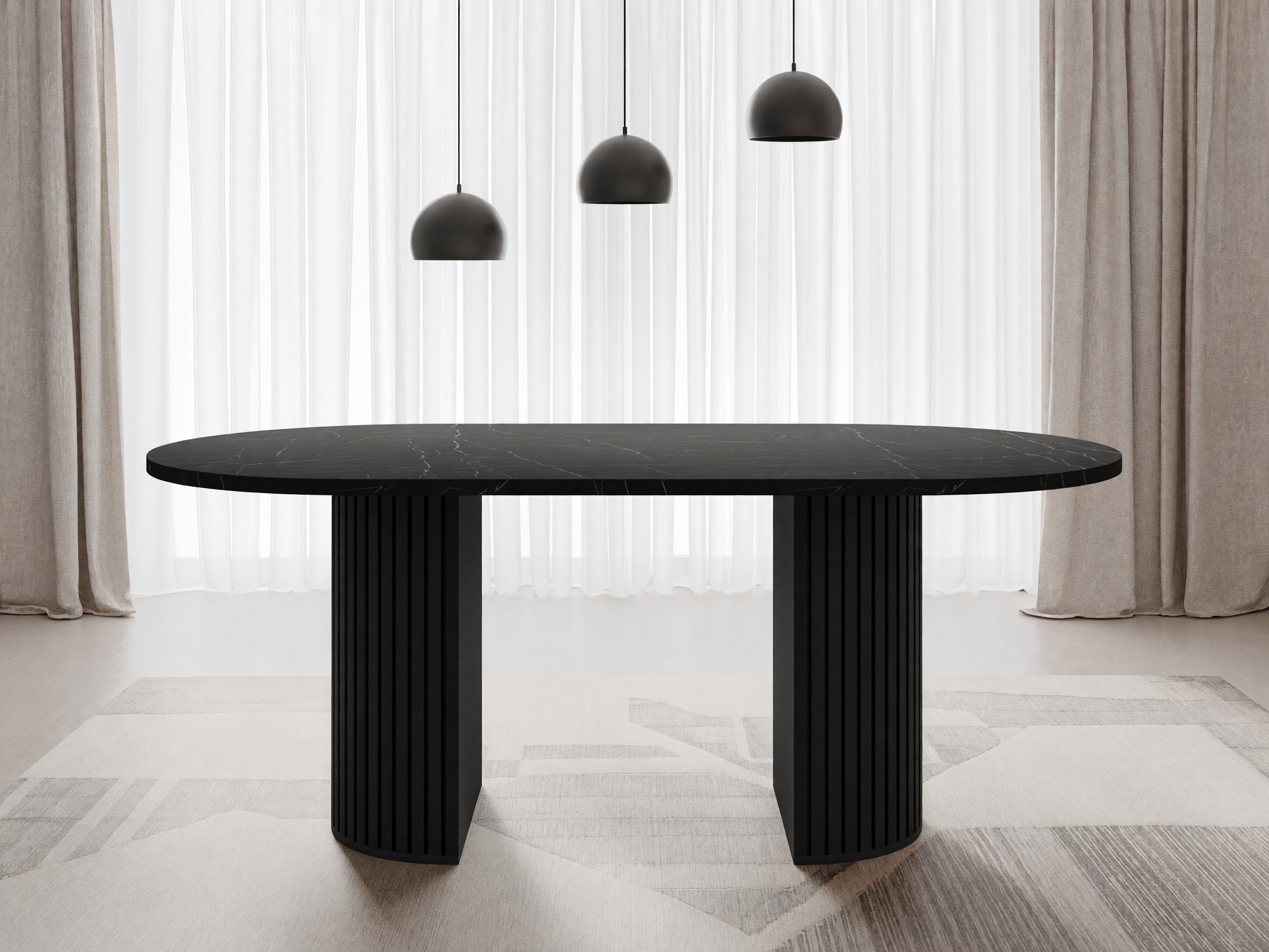Table Comfivo Ulma (Black marble + Black)