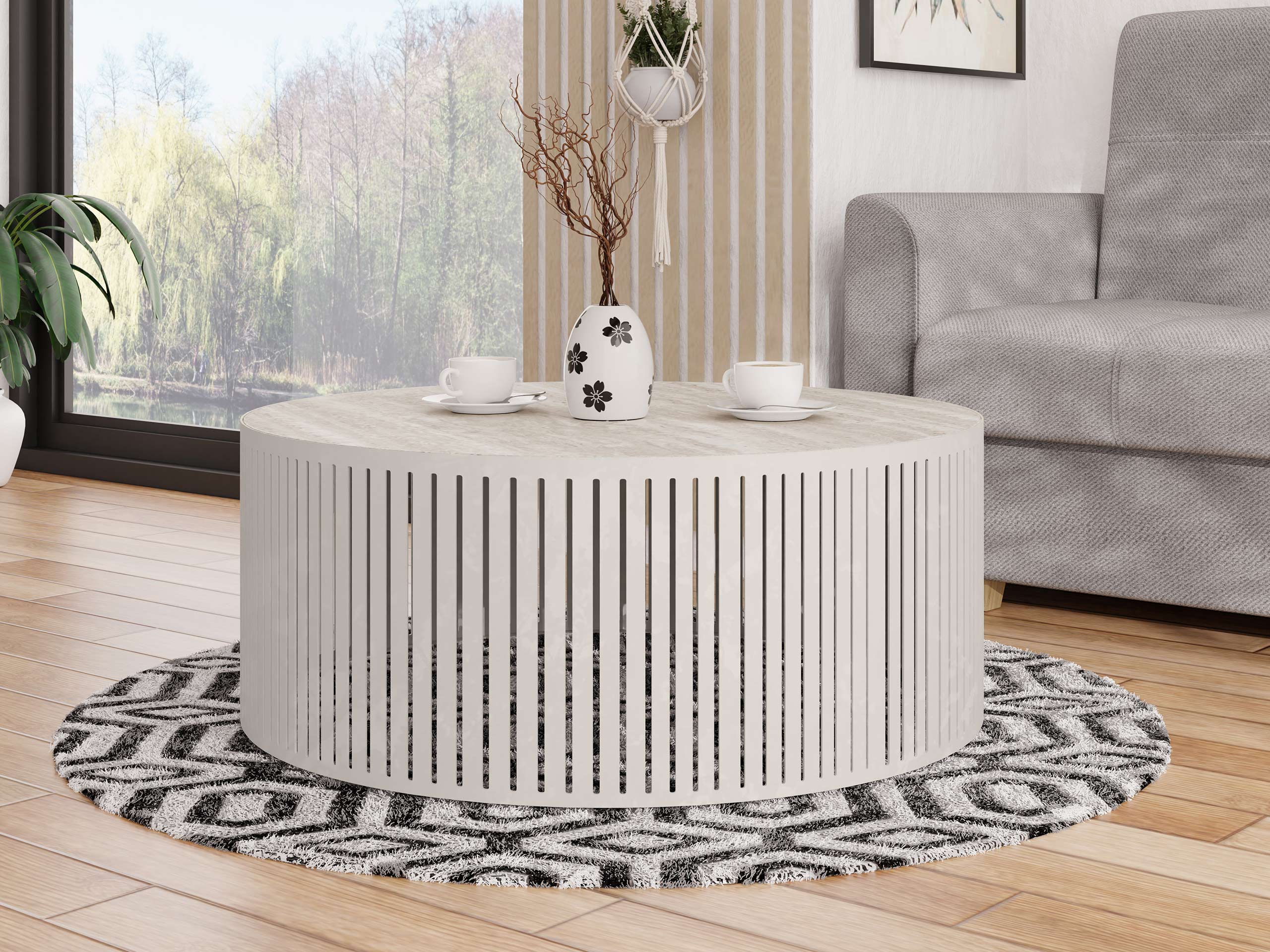 Coffee table Prunis (Light travertine + Cashmere)