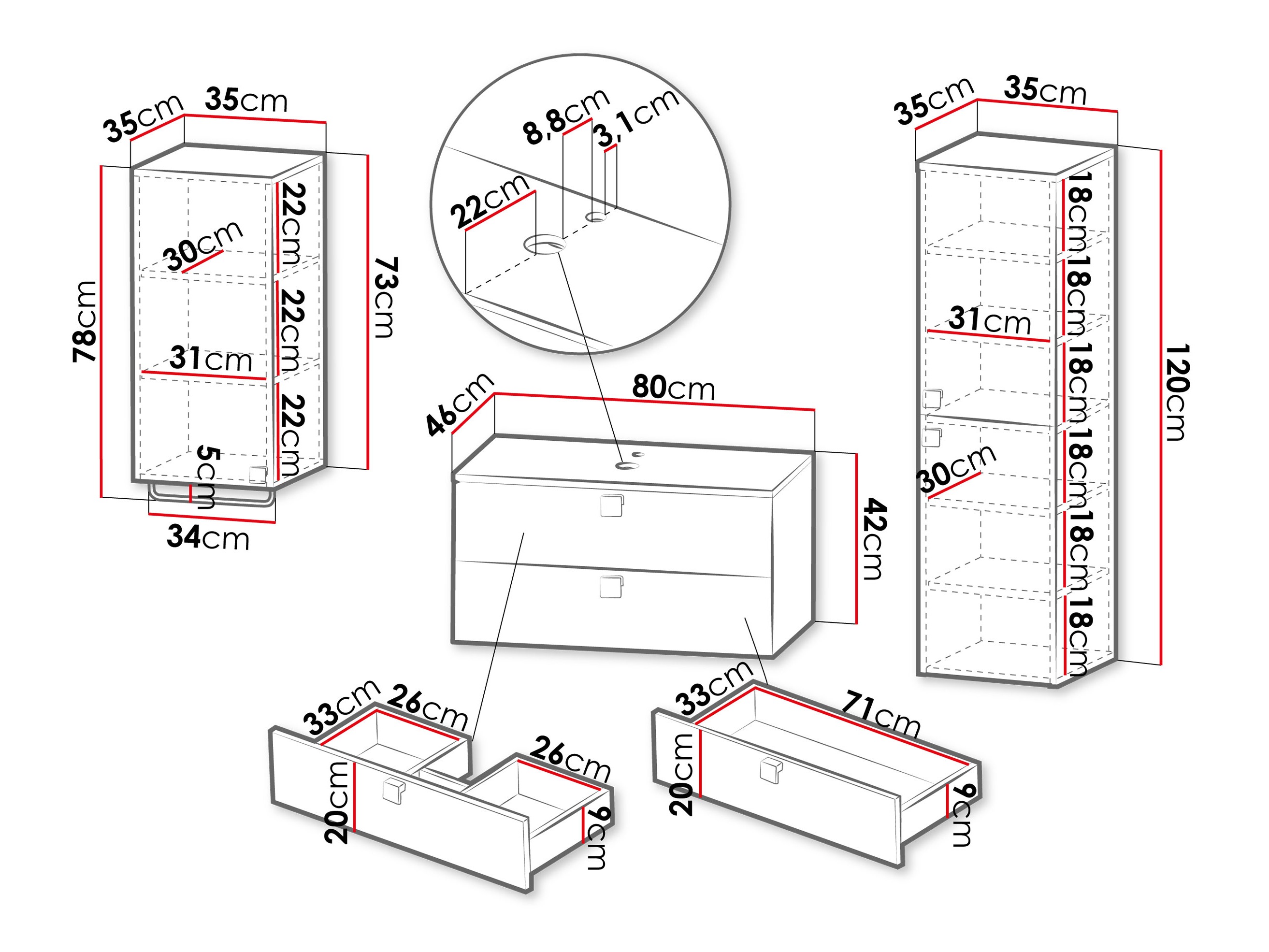 Bathroom set Gratal I