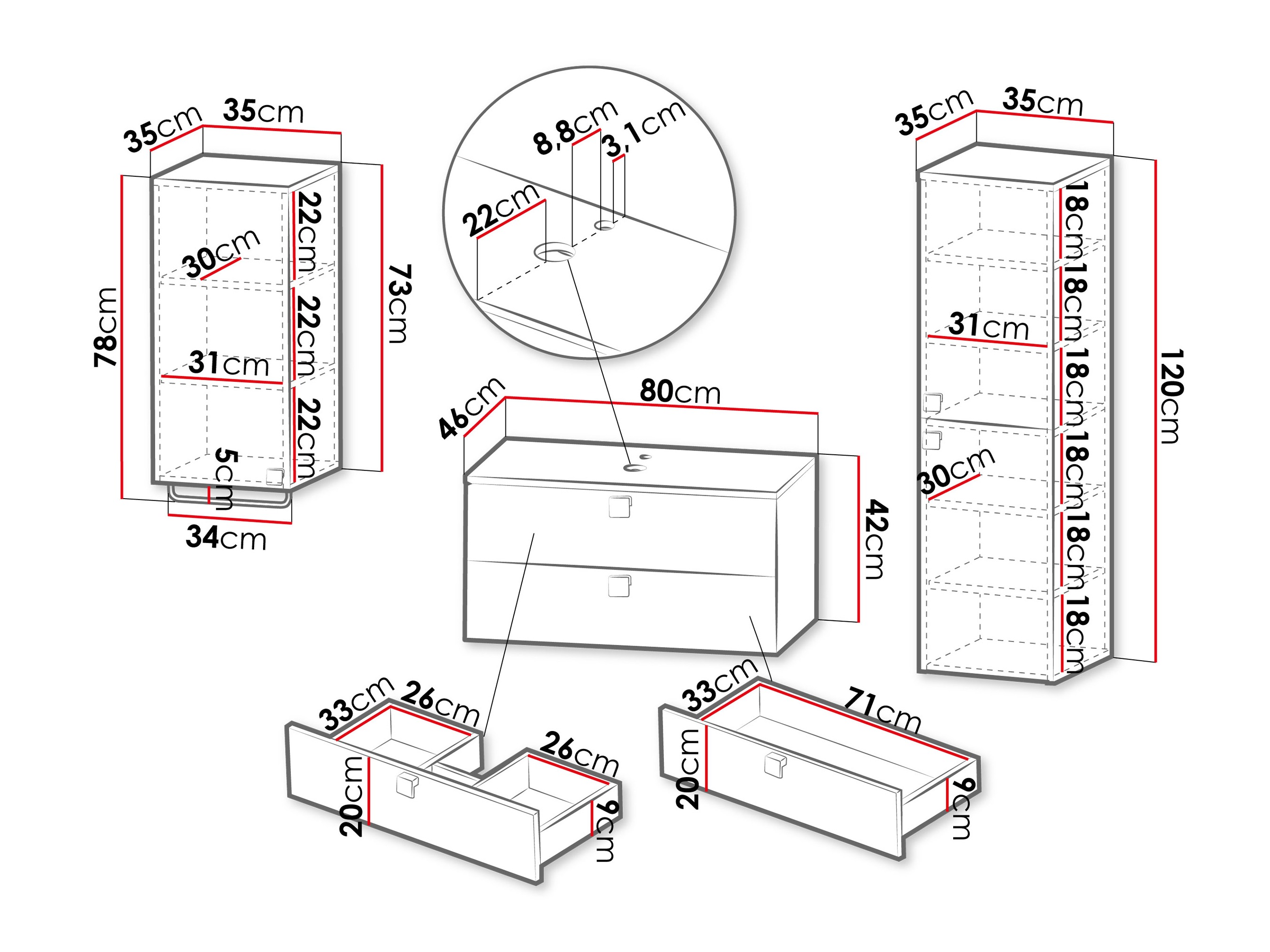 Bathroom set Gratal I