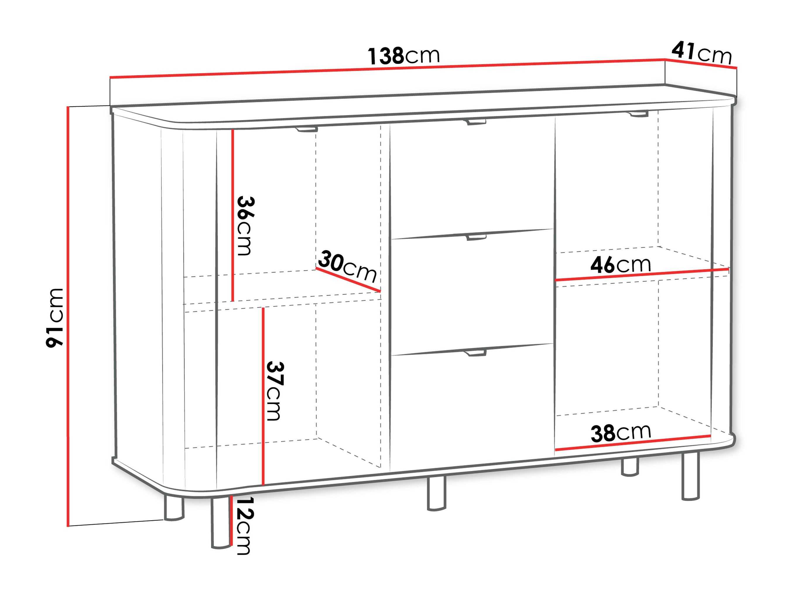 Chest of drawers Larala 100 (Grey beige)