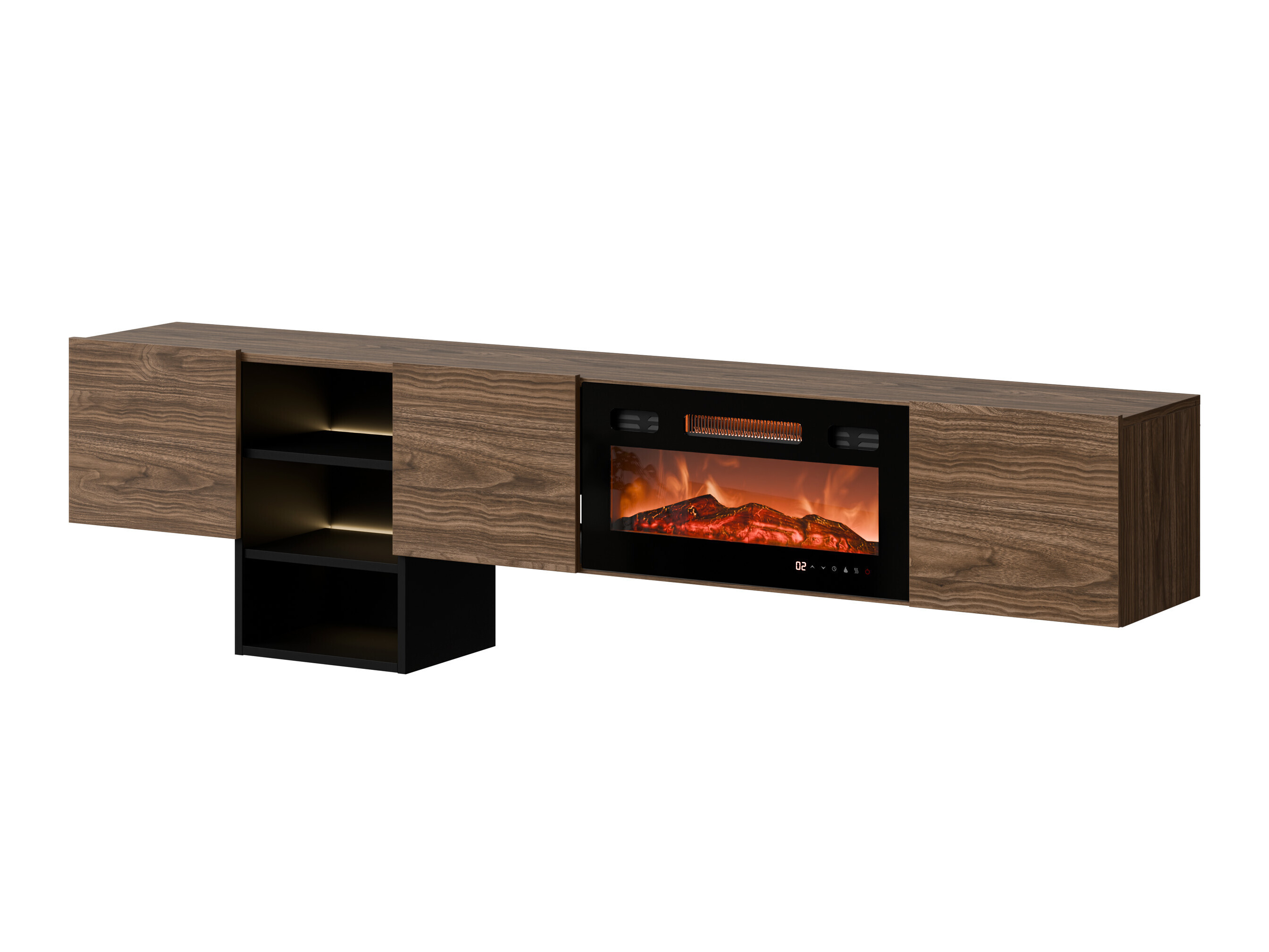 TV stand Charlotte 218 (Walnut + Black)