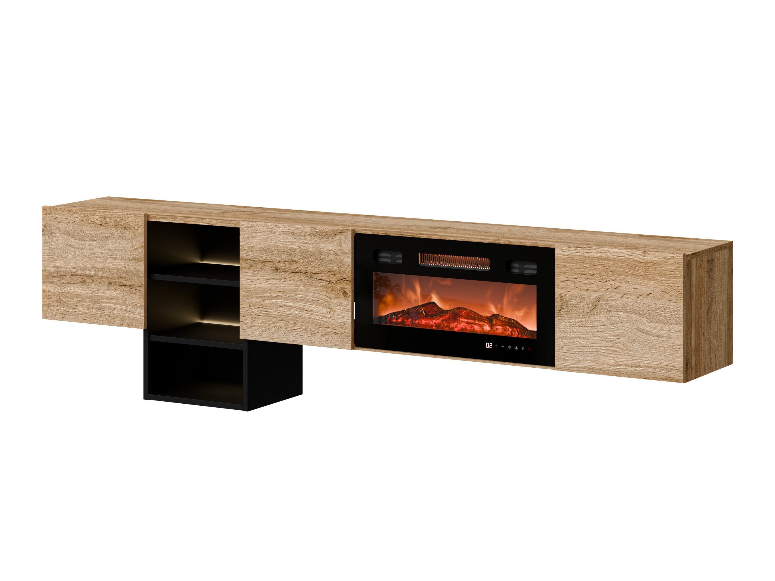 TV stand Charlotte 218 (Wotan Oak + Black)