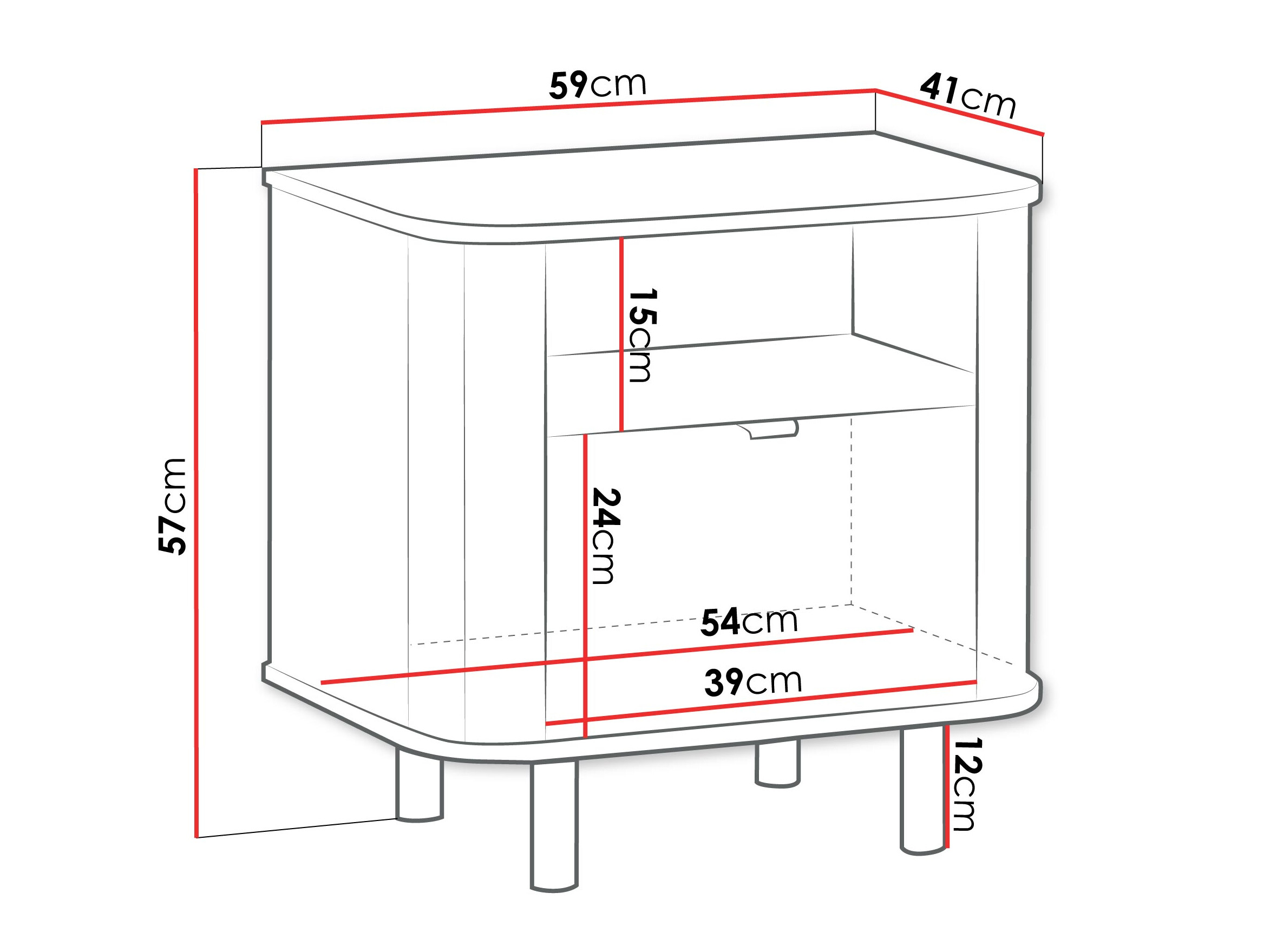 Bedside table Larala 107 (Grey beige)