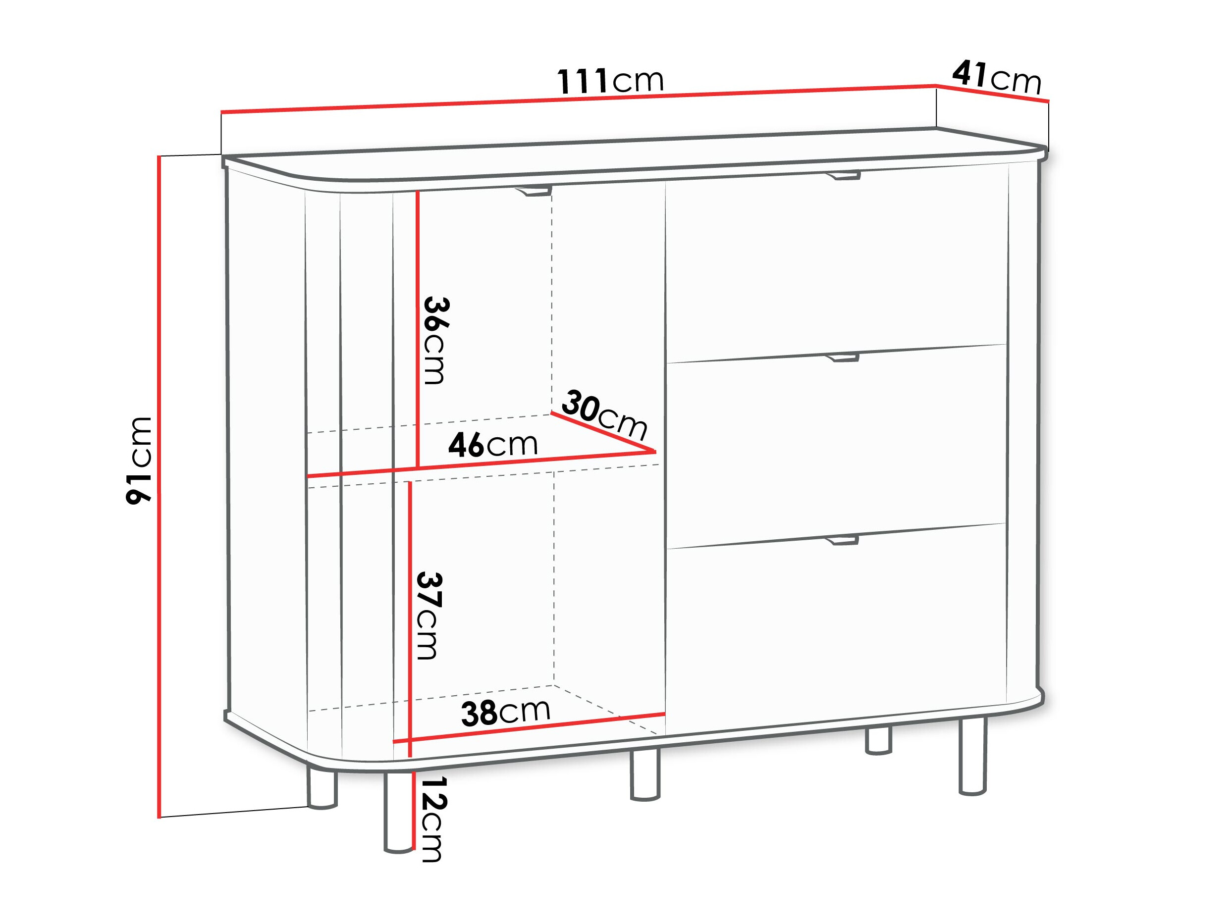 Chest of drawers Larala 102 (Grey beige)