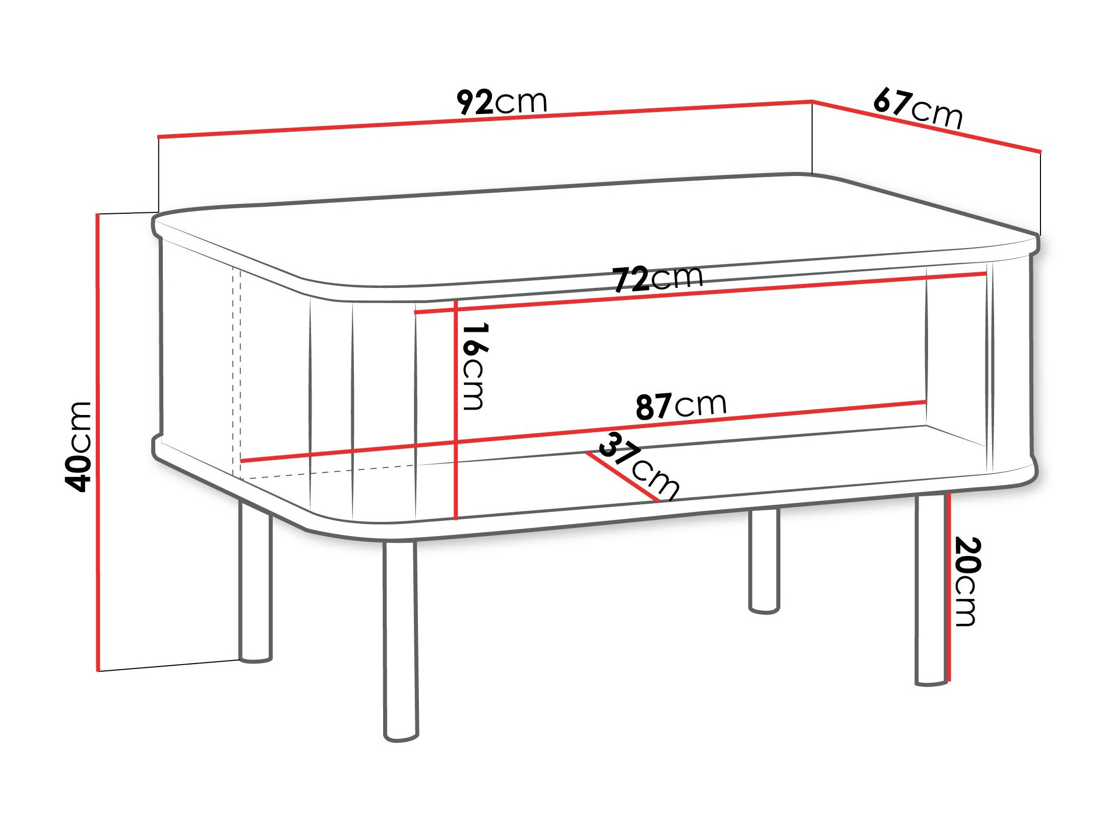Coffee table Larala 103 (Grey beige)