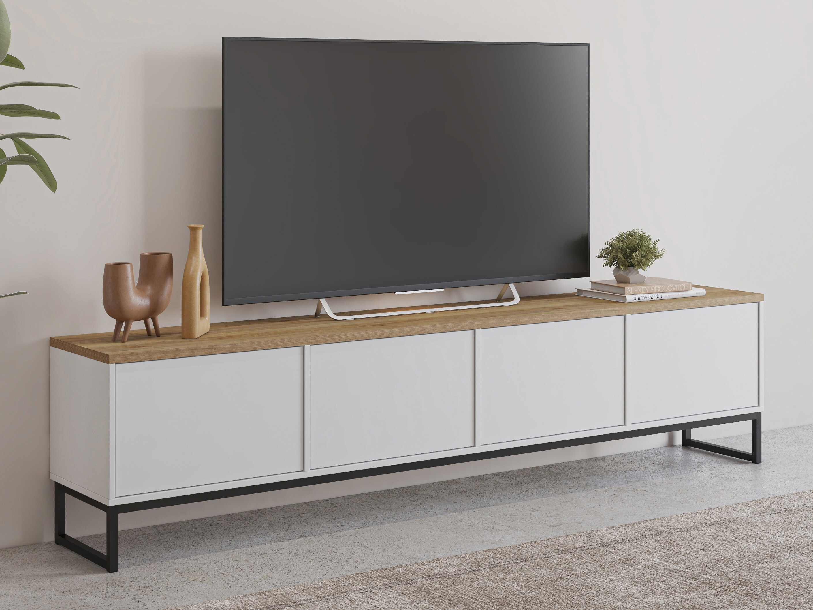 TV stand Camtolo 101 (White + Light oak)
