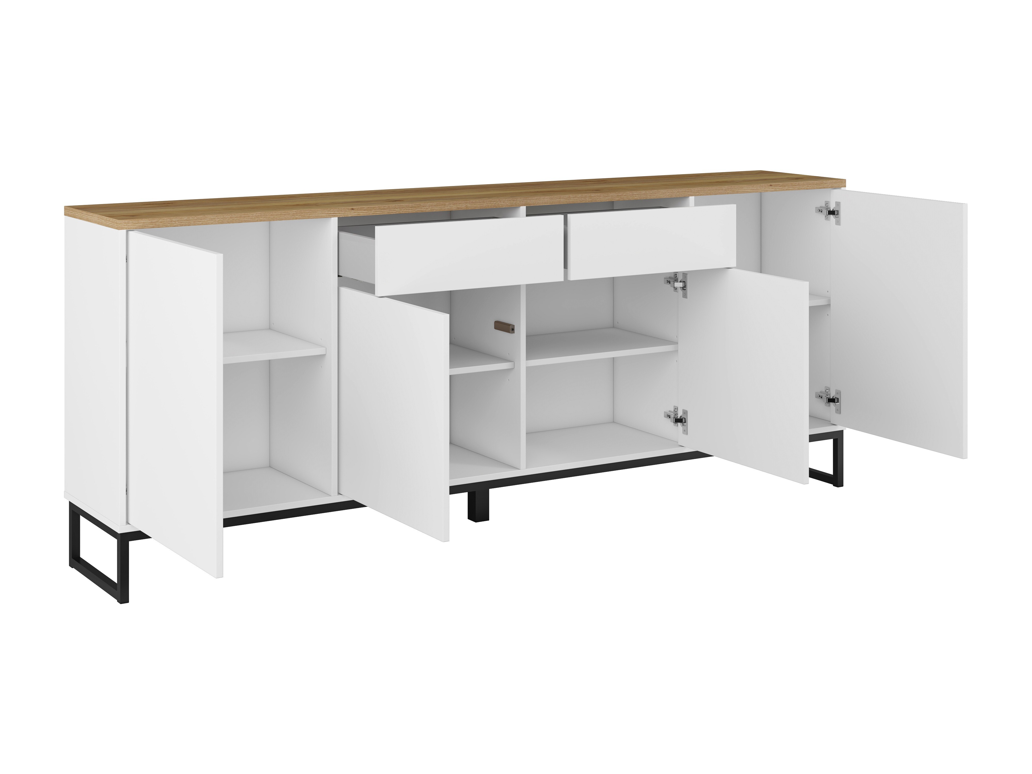 Chest of drawers Camtolo 102 (White + Light oak)