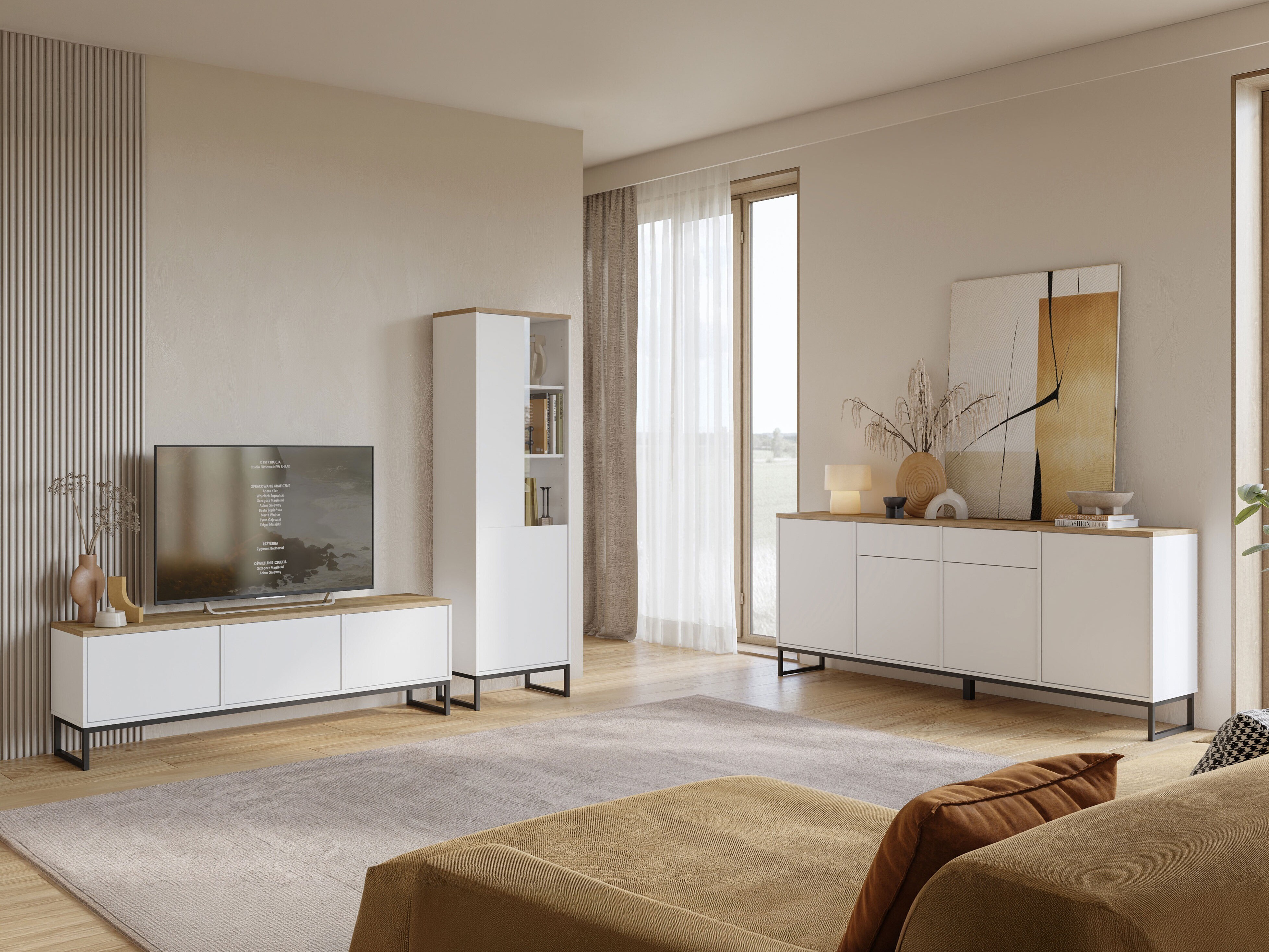 Chest of drawers Camtolo 102 (White + Light oak)