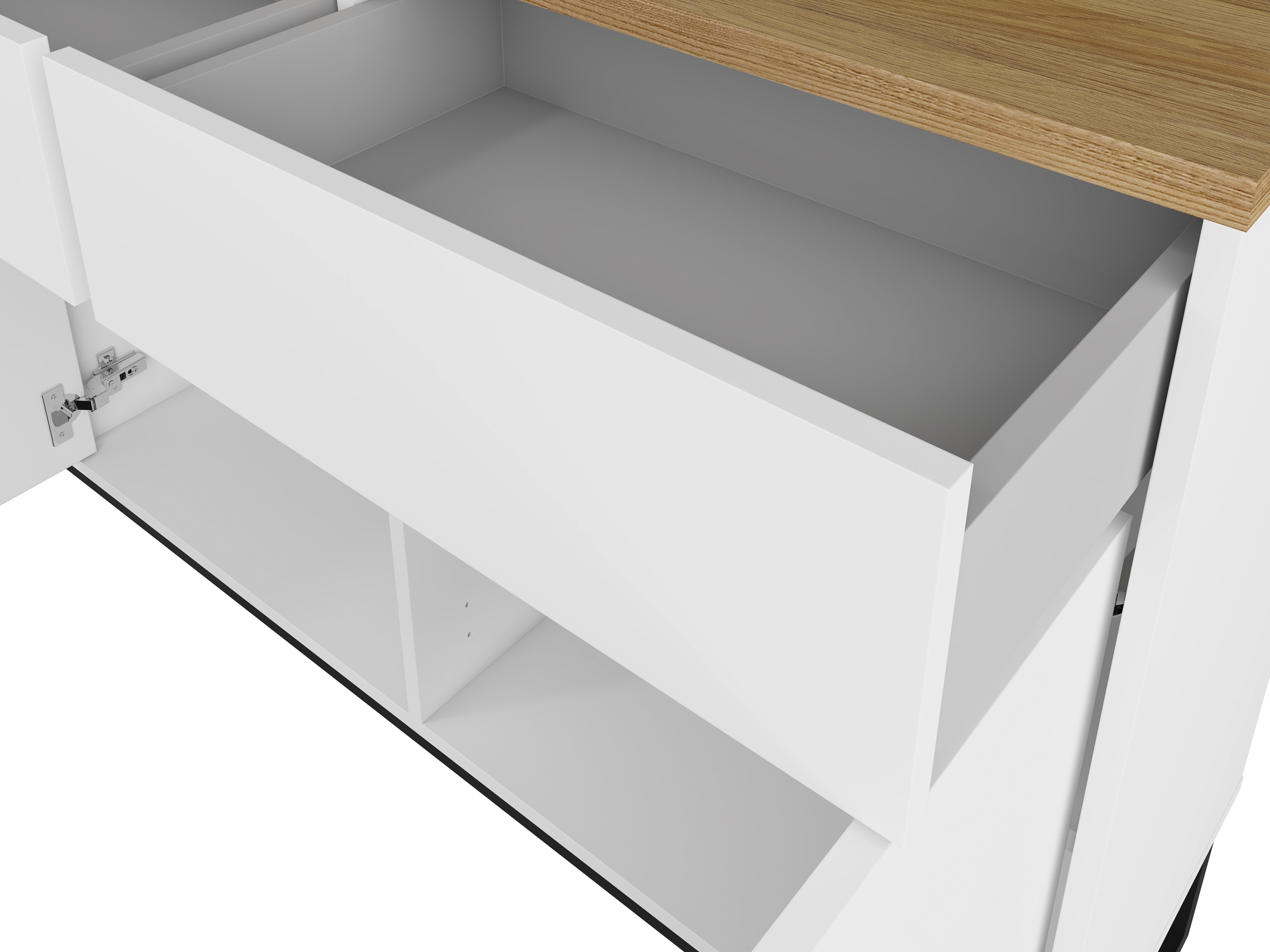 Chest of drawers Camtolo 102 (White + Light oak)
